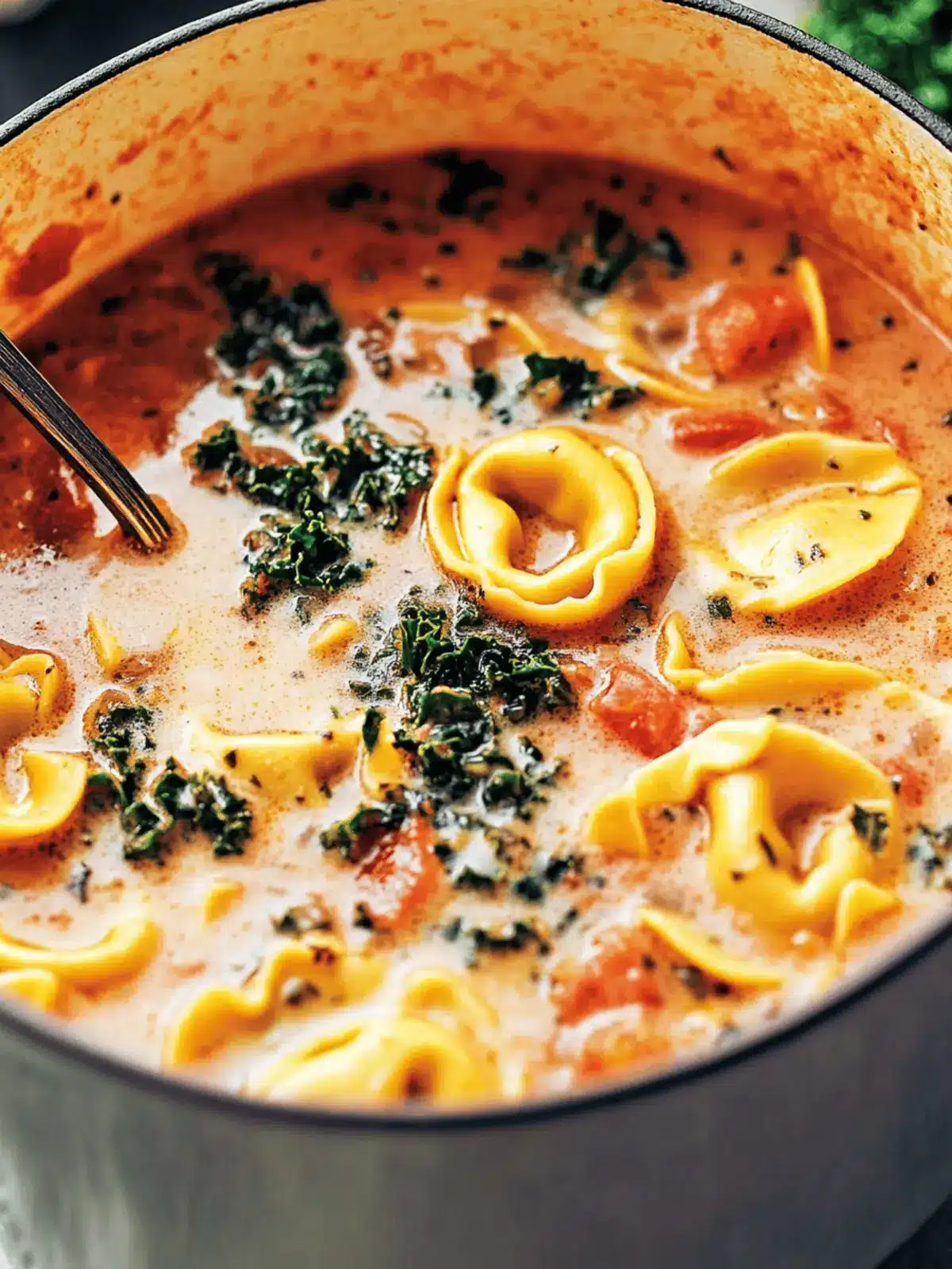 Creamy Vegetarian Tortellini Soup with Kale in 30 Minutes 3 Creamy Vegetarian Tortellini Soup with Kale