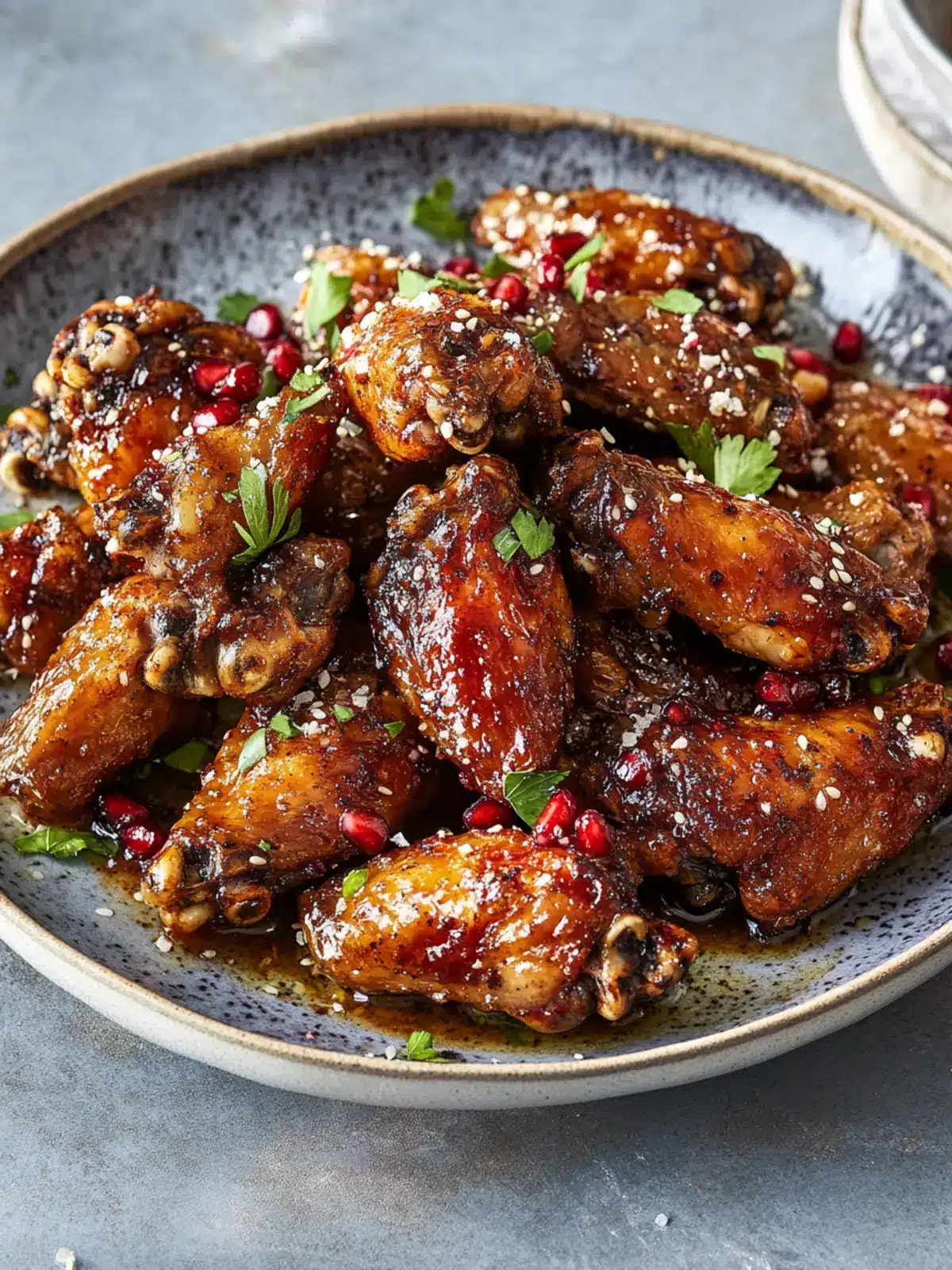 Sticky Pomegranate & Black Pepper Chicken Wings