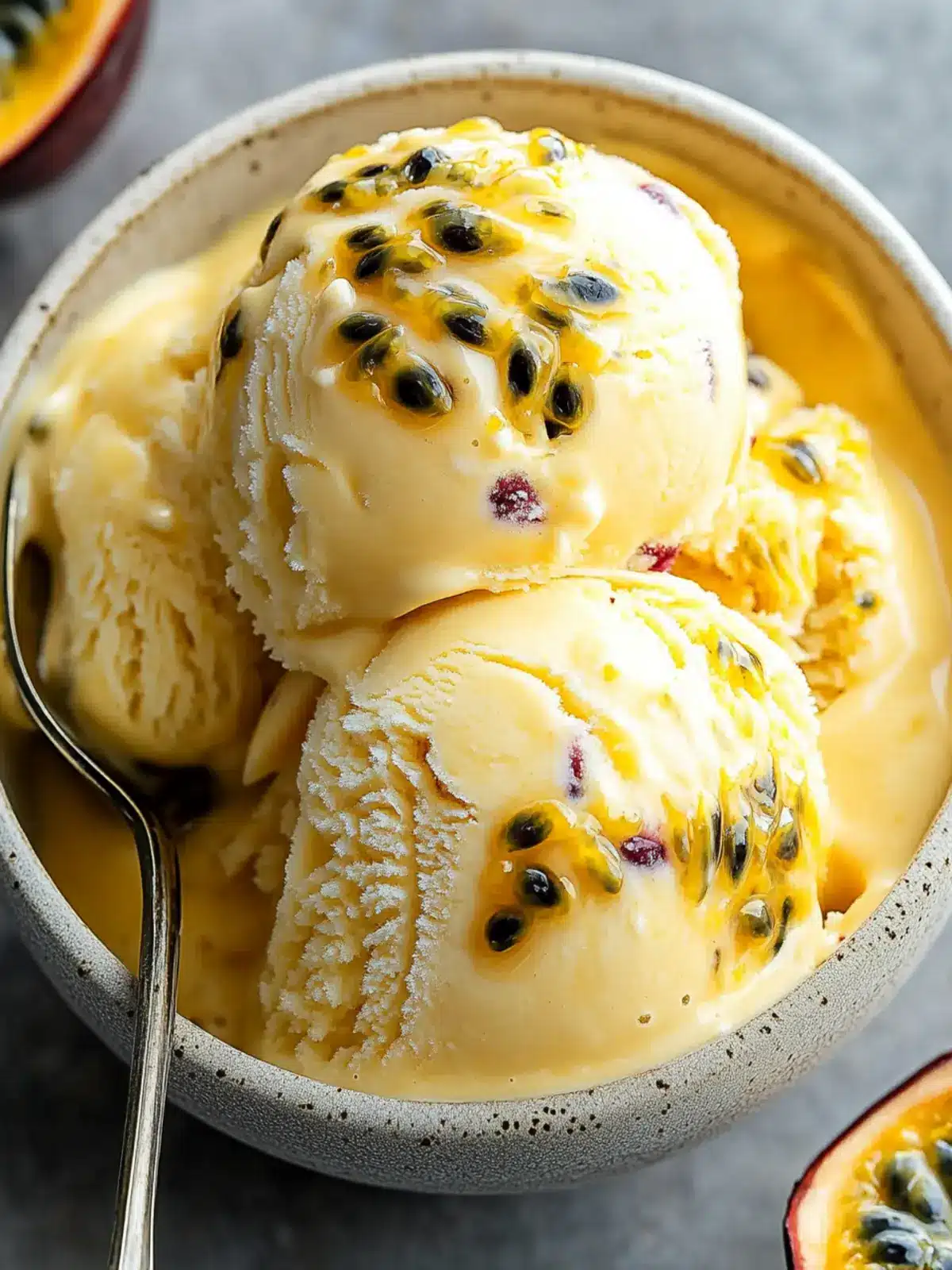 Easy Homemade Passionfruit Ice Cream