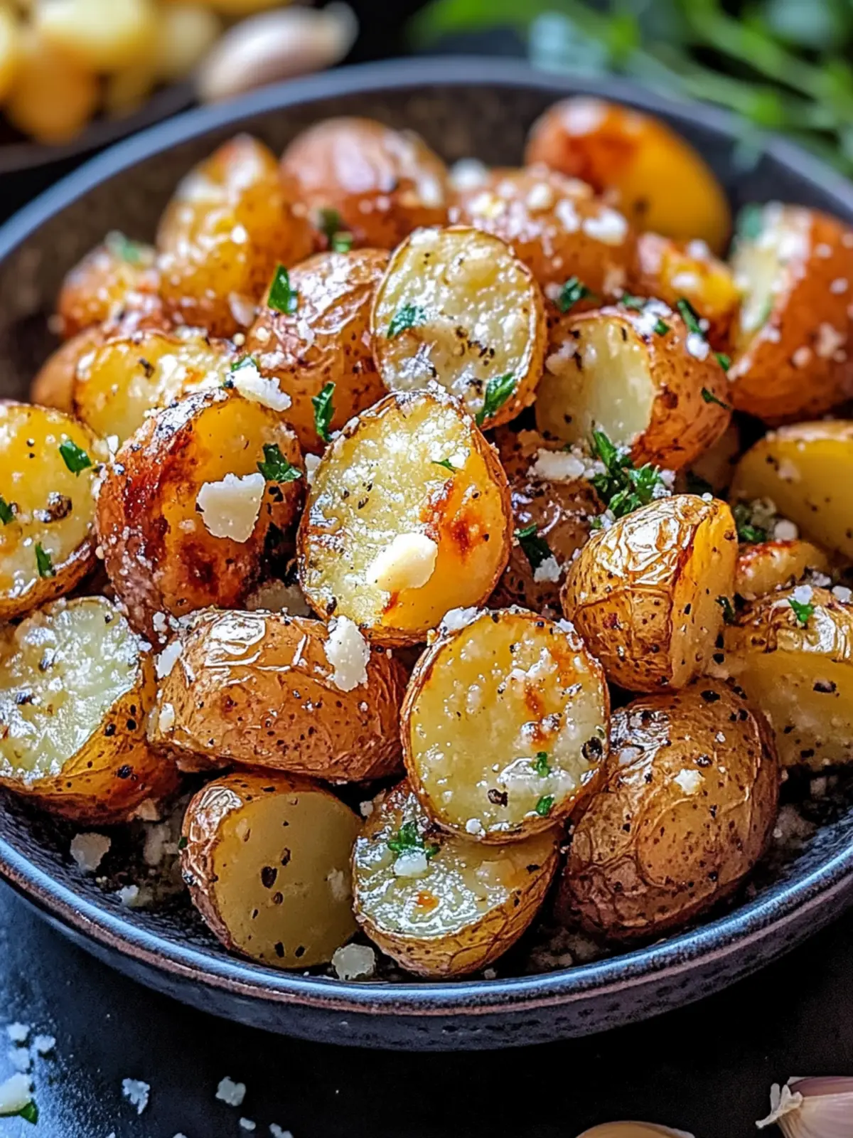 Roasted Garlic Butter Parmesan Potatoes