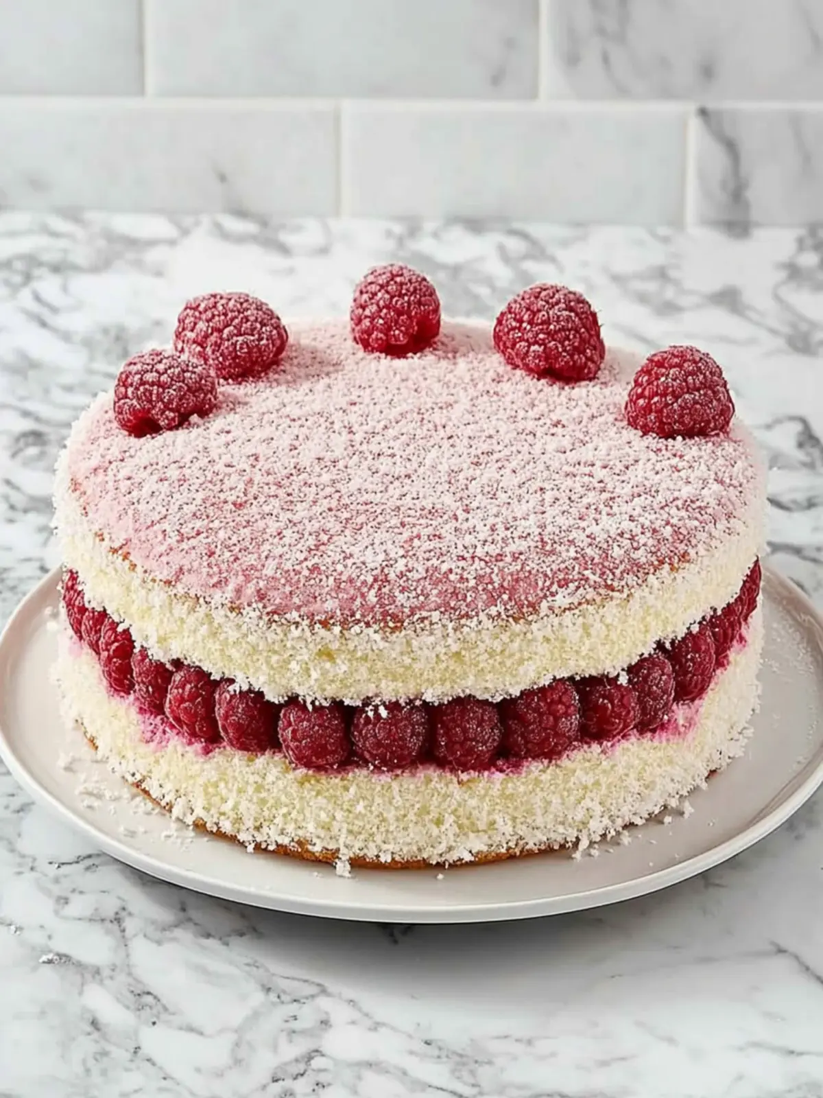 Raspberry Lamington Cake
