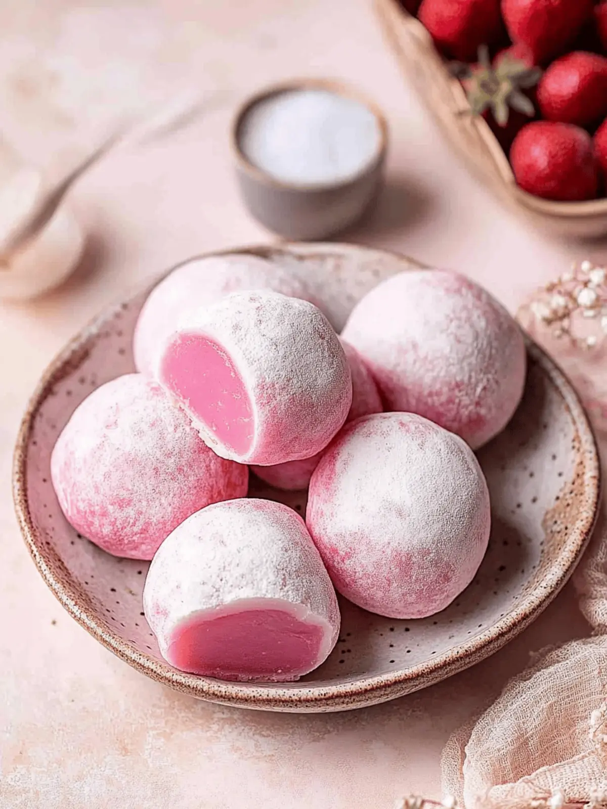 Strawberry mochi