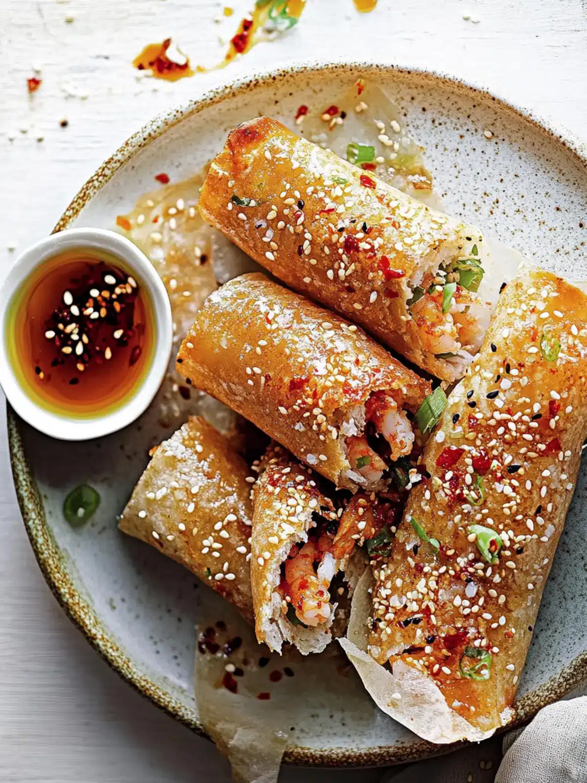 sesame prawn toasts with chilli oil