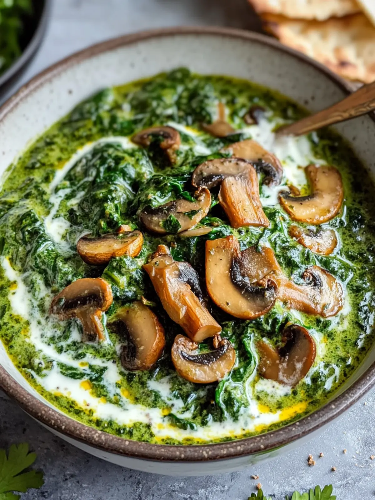 Spinach and Mushroom Curry