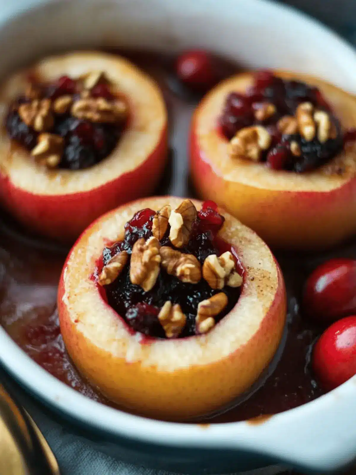 Cranberry and Walnut Baked Apples