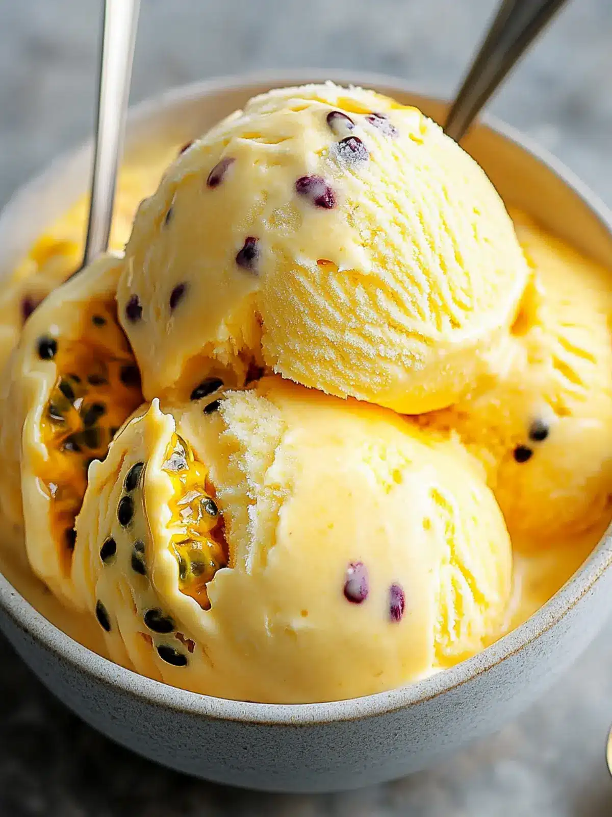 Easy Homemade Passionfruit Ice Cream