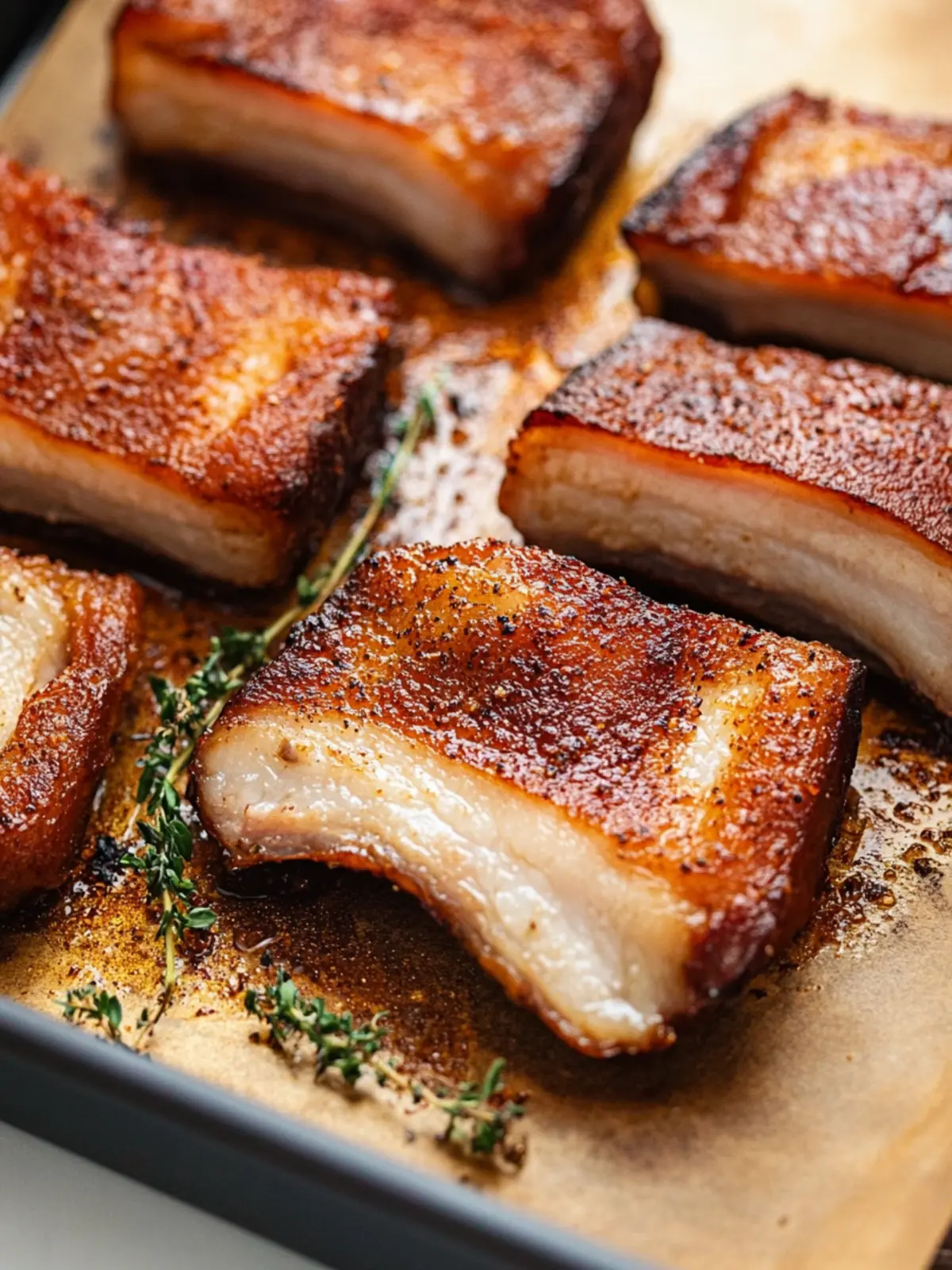 Oven Baked Pork Belly Slices