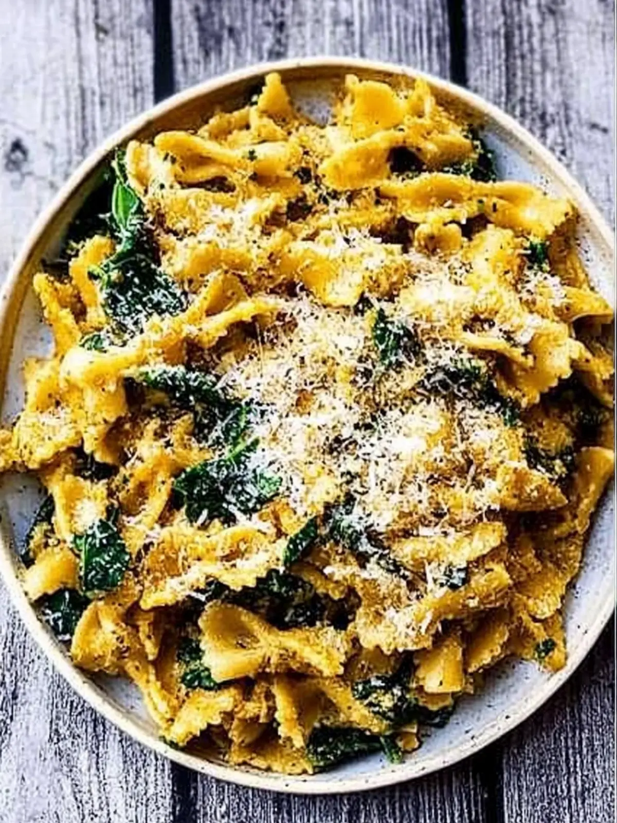 Parmesan Cauliflower Spinach Pasta