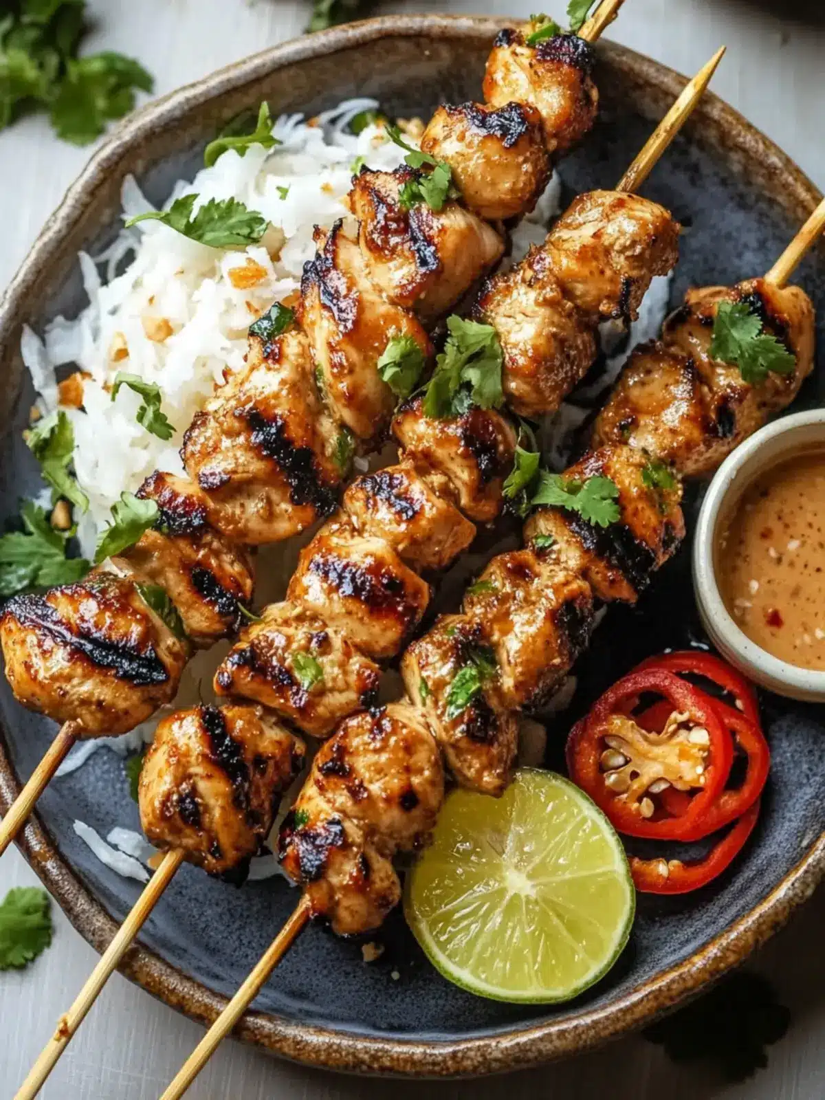 Grilled Thai Coconut Chicken Skewers