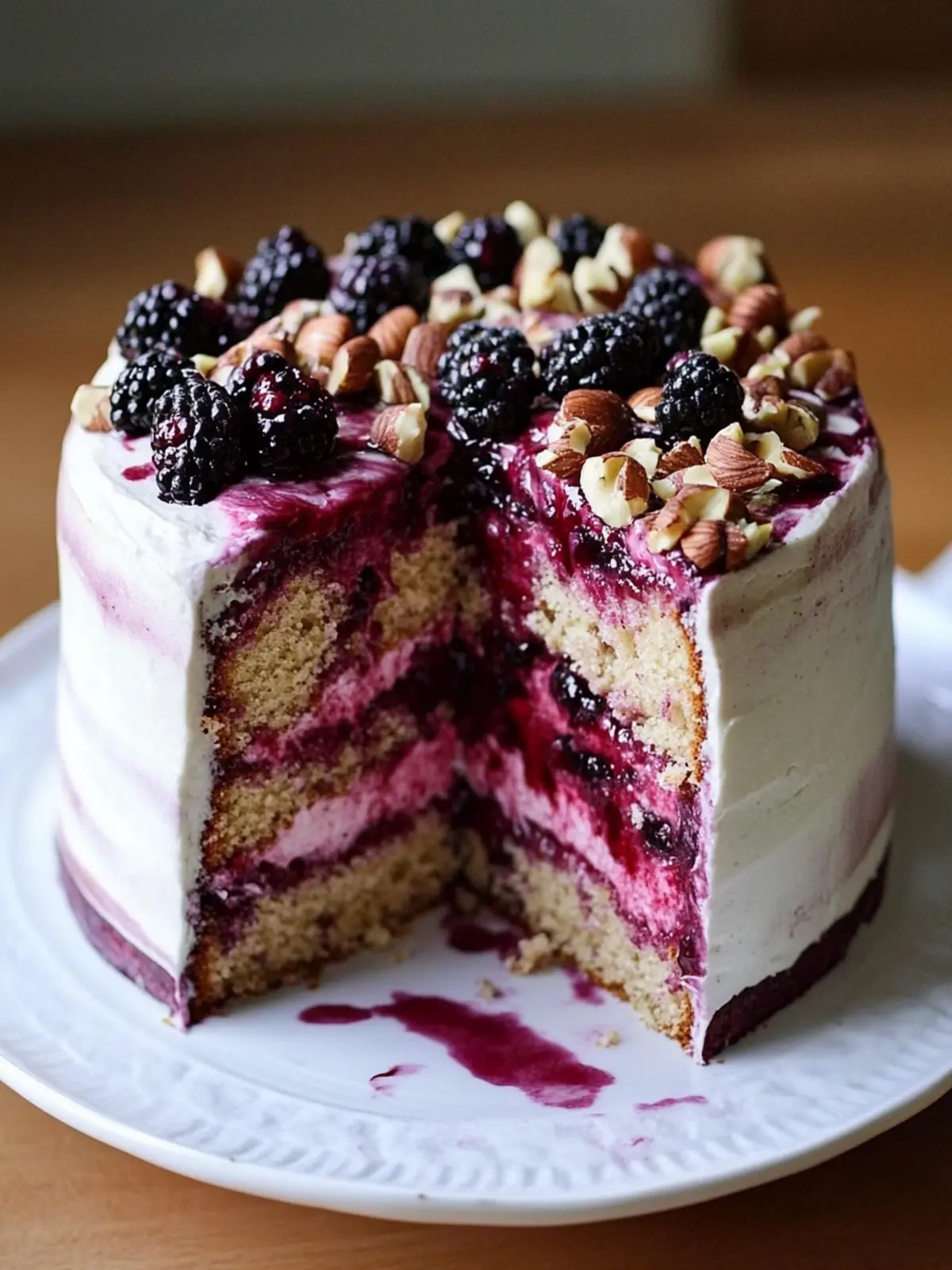 Blackberry Hazelnut Layer Cake