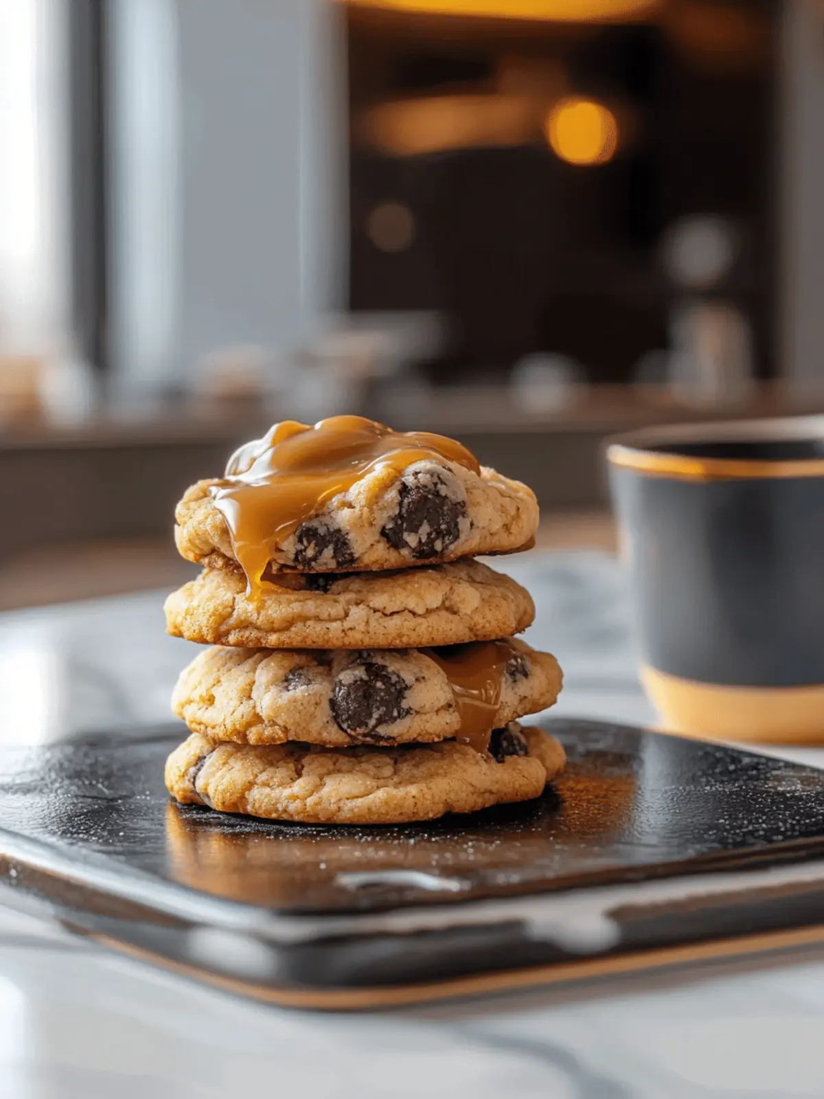 Caramel Stuffed NYC Cookies