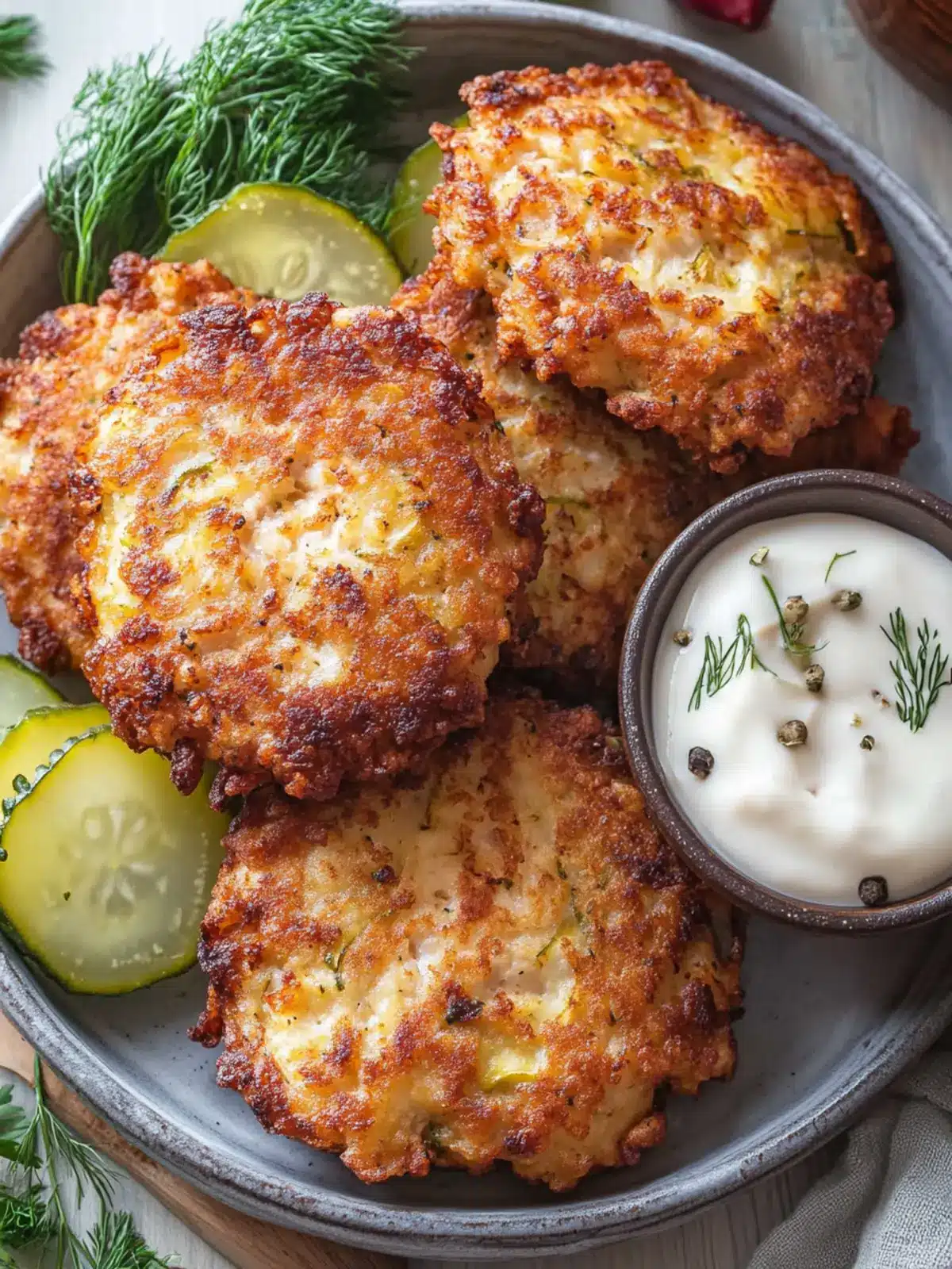 Dill Pickle Chicken Fritters