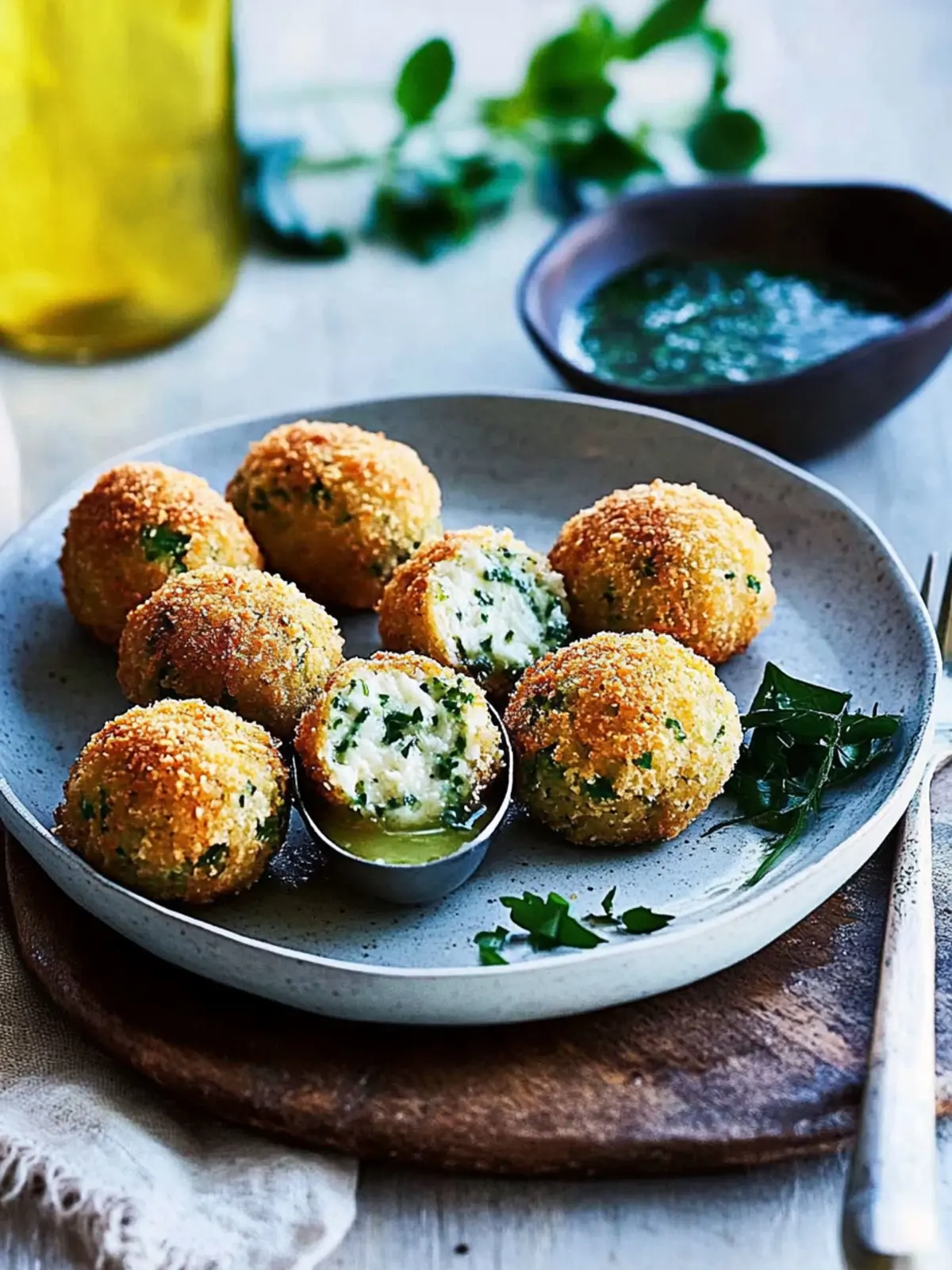 Chicken Kiev balls with tarragon-garlic butter