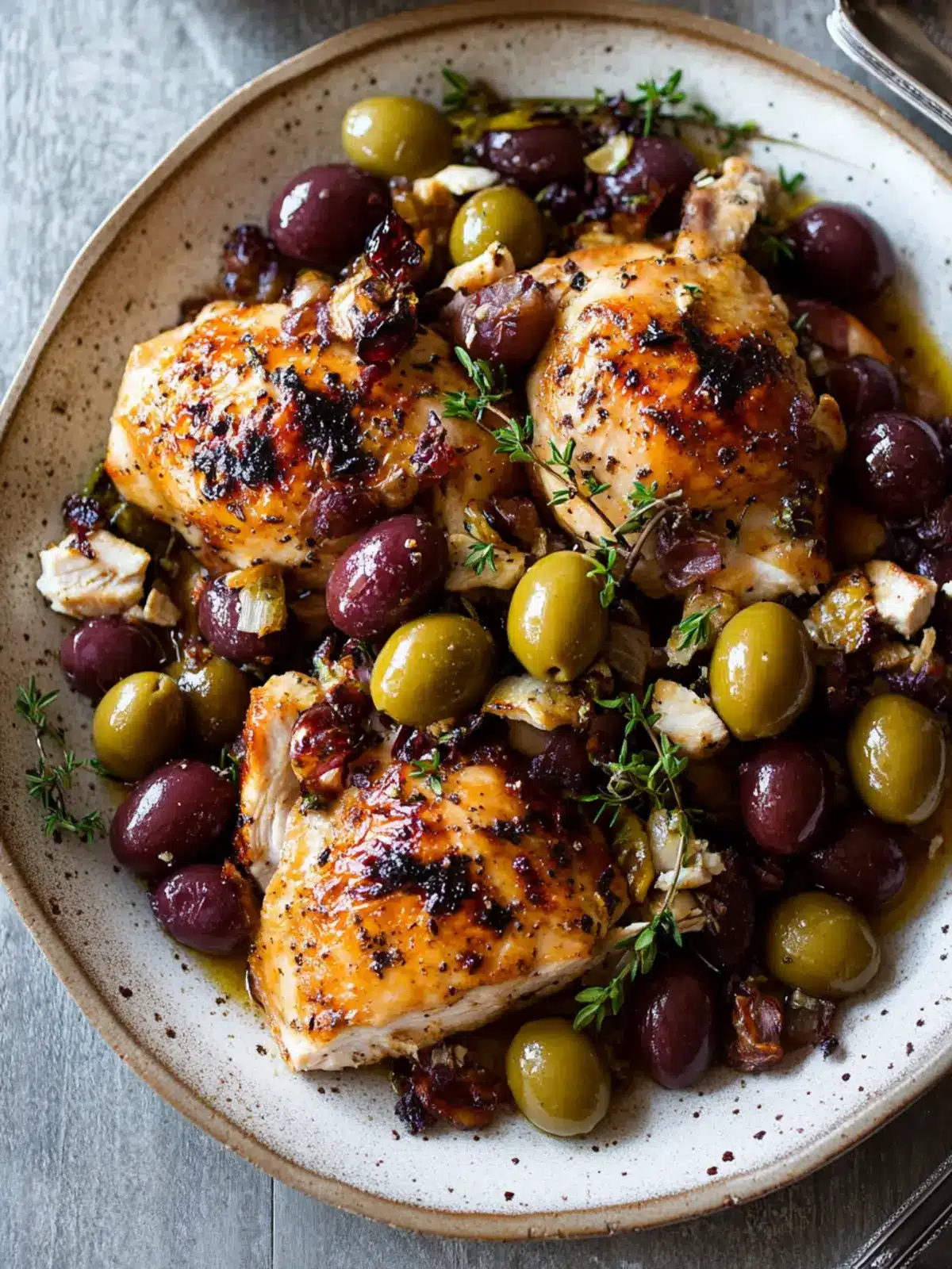 Pan-Roasted Chicken with Grapes & Olives