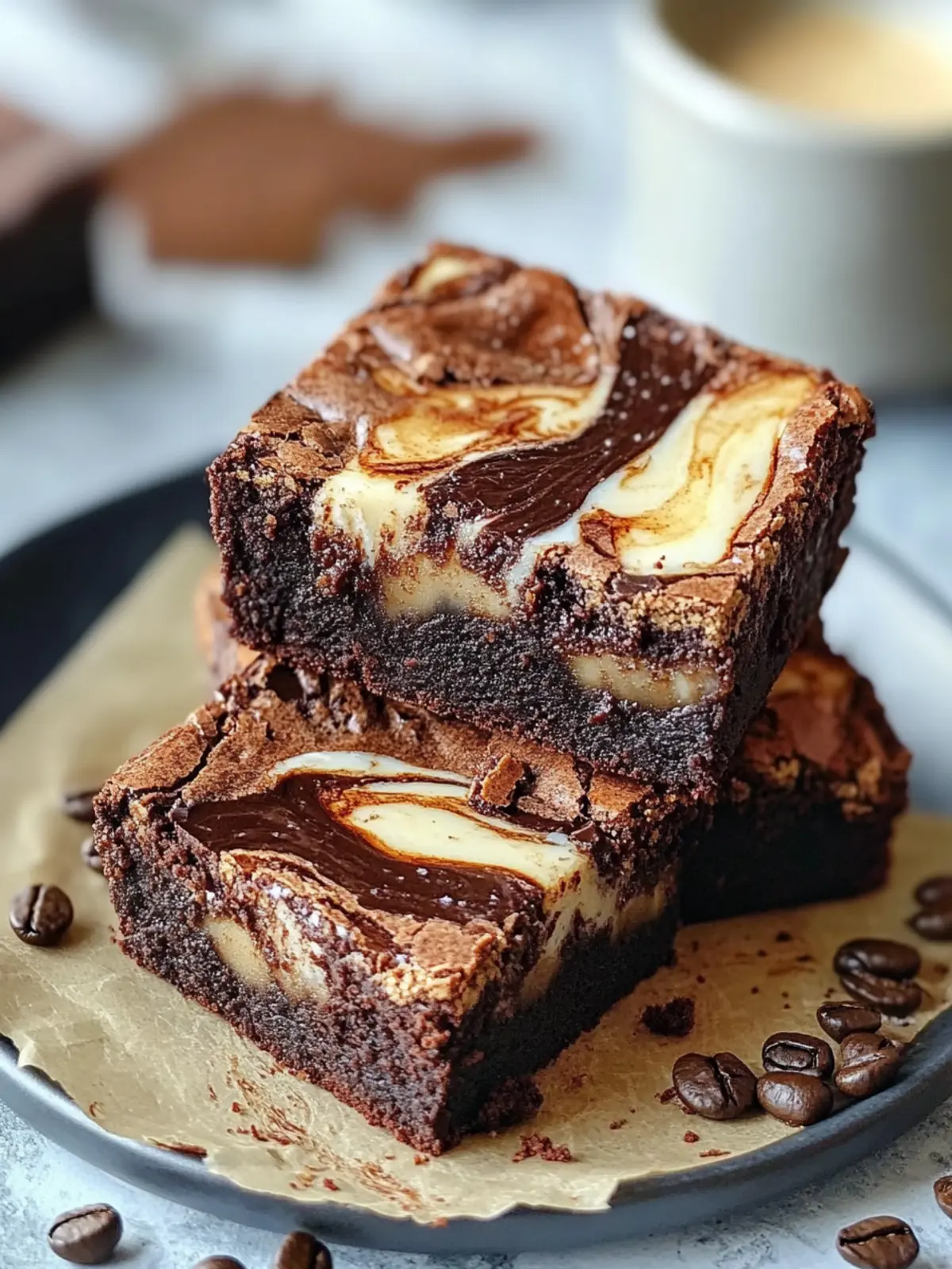 Vietnamese Coffee Brownies with Condensed Milk Swirl