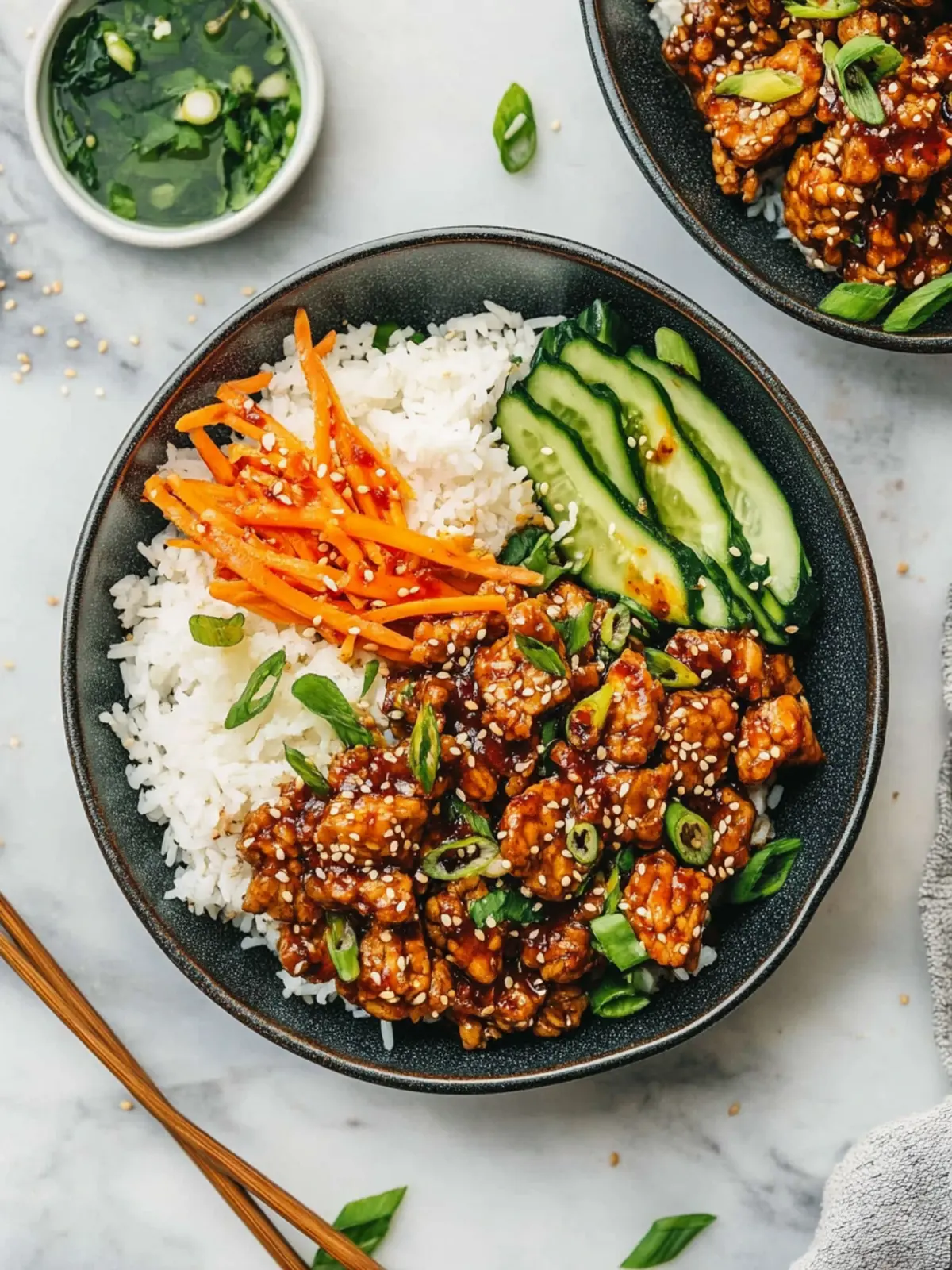 Savory Korean BBQ Tempeh Beef Bowls in Minutes 2 Korean BBQ Tempeh Beef Bowls