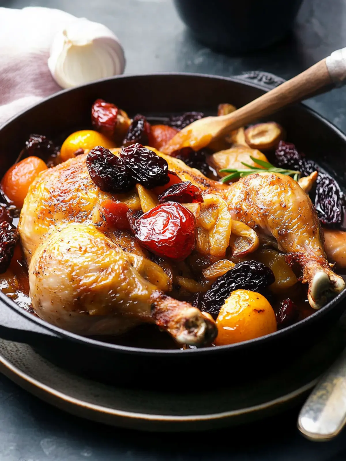 Easy Roast Chicken with Dried Fruit