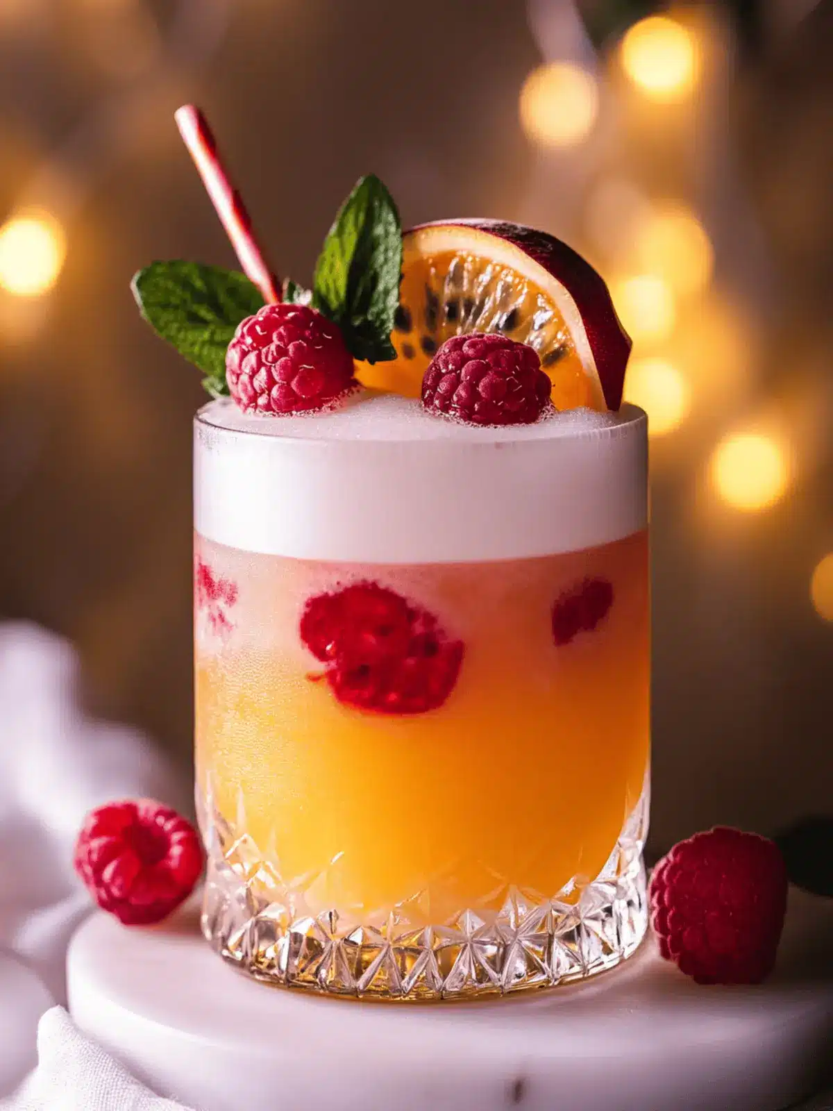 Raspberry Passionfruit Tequila Sour