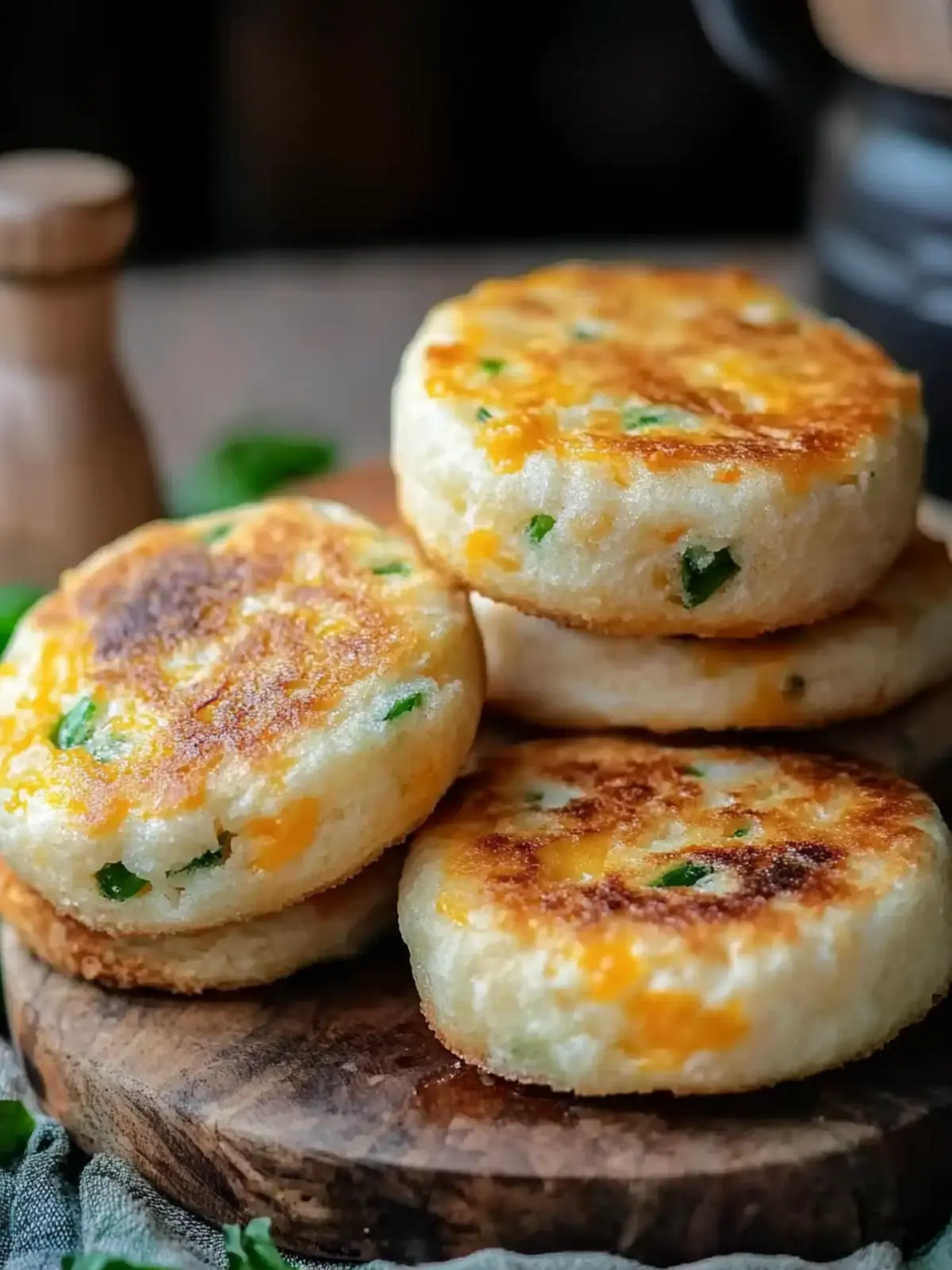 Cheddar Scallion English Muffins
