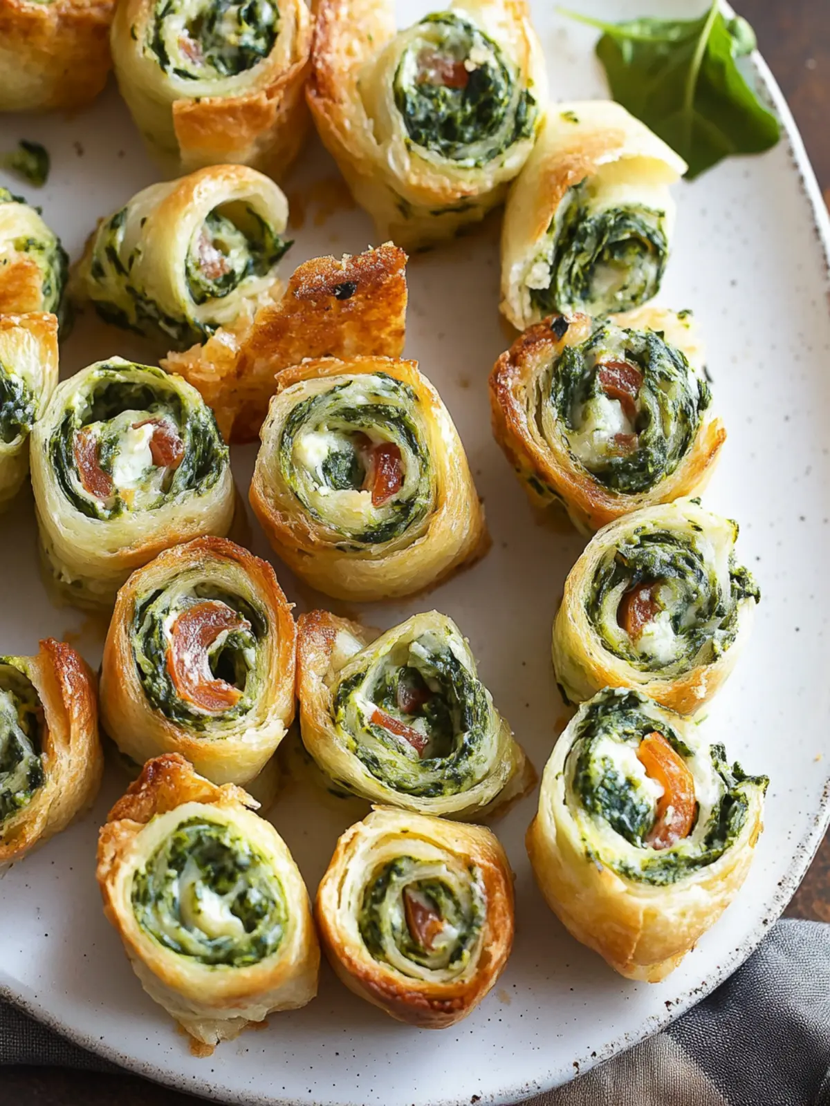Easy Spinach Dip in Bite-Sized Pinwheels