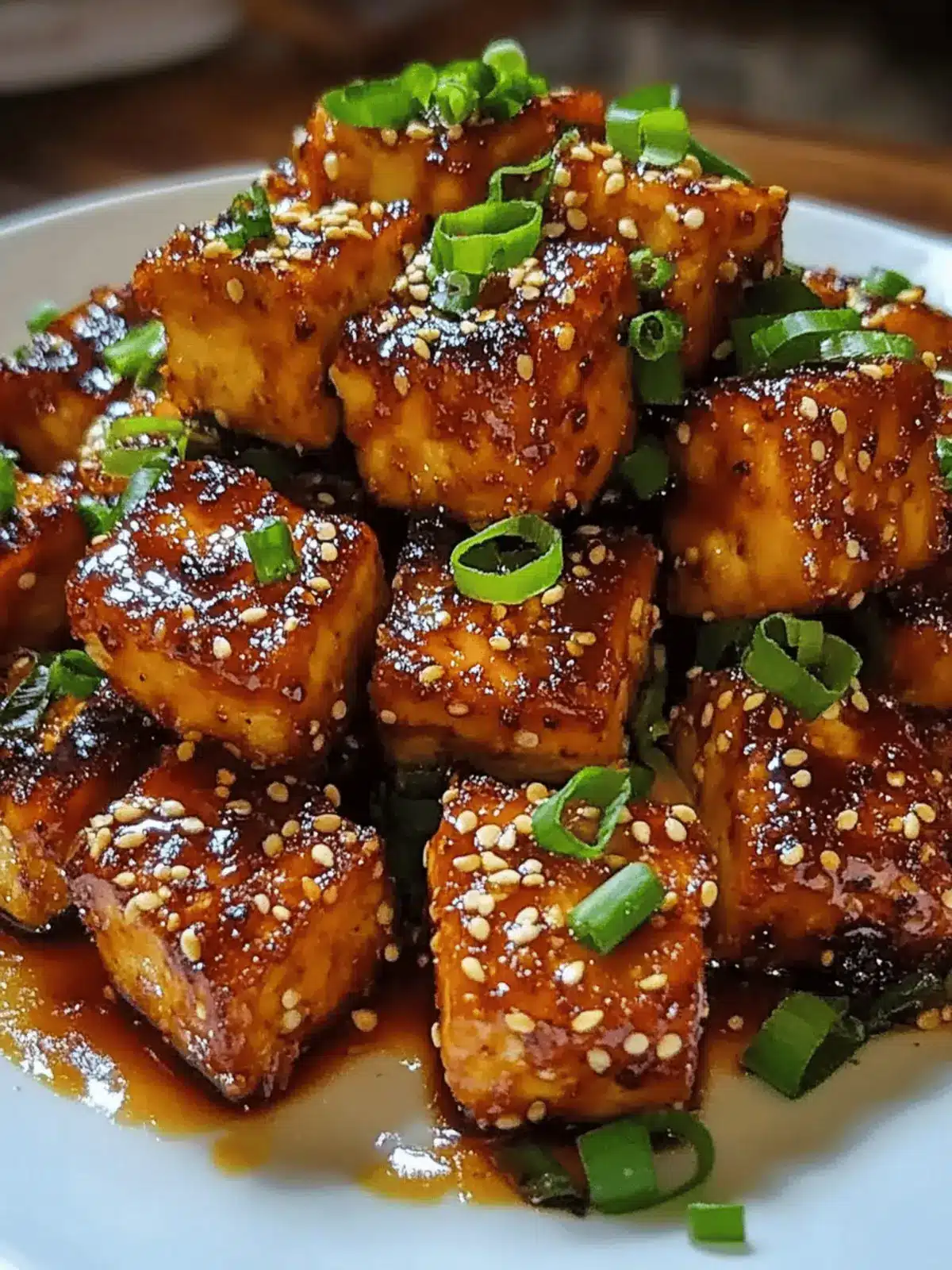 Crispy honey garlic tofu
