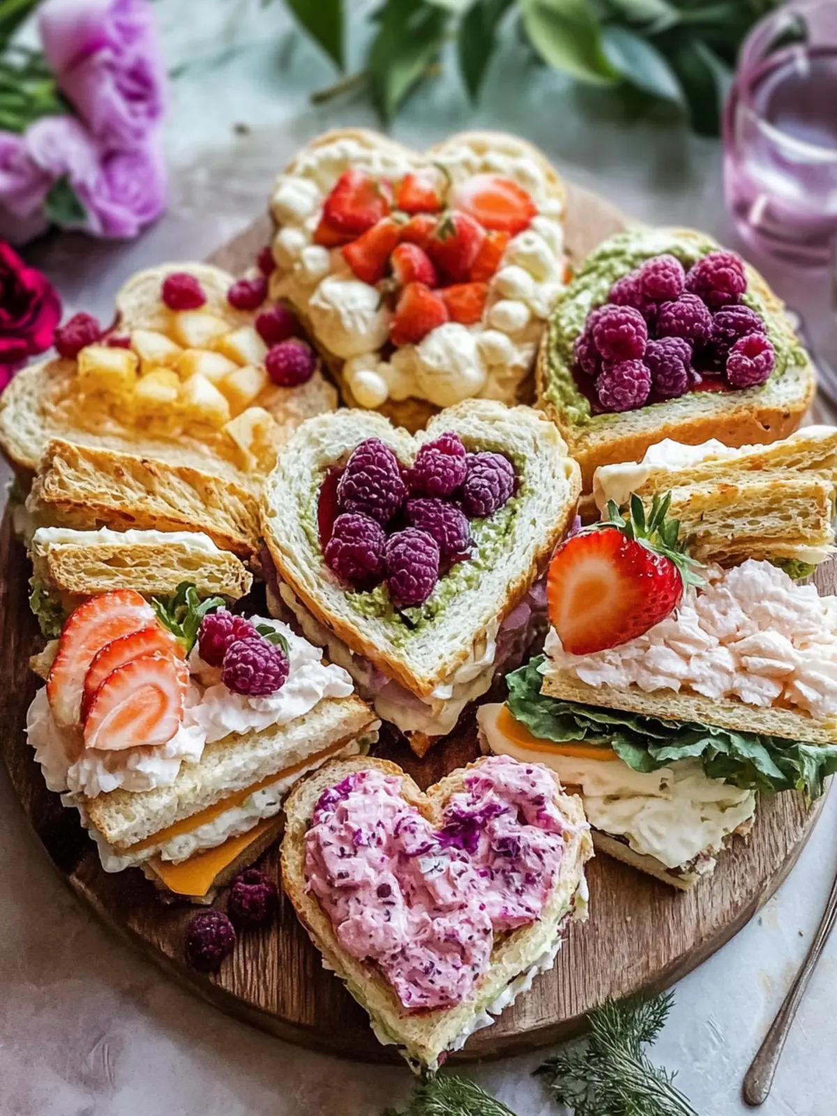 Perfect Galentines Heart-Shaped Tea Sandwich Board