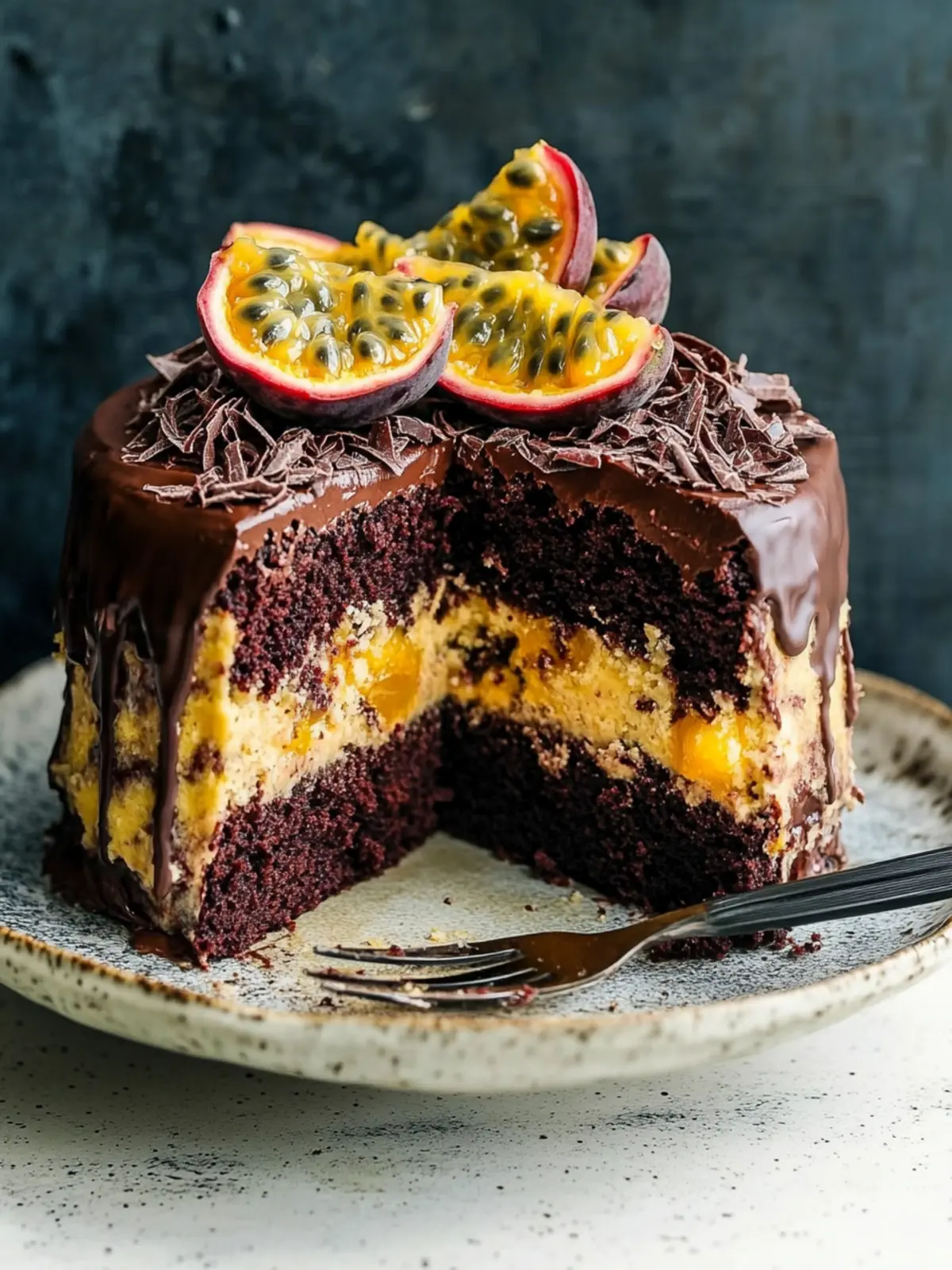 Chocolate & Passionfruit Layer Cake