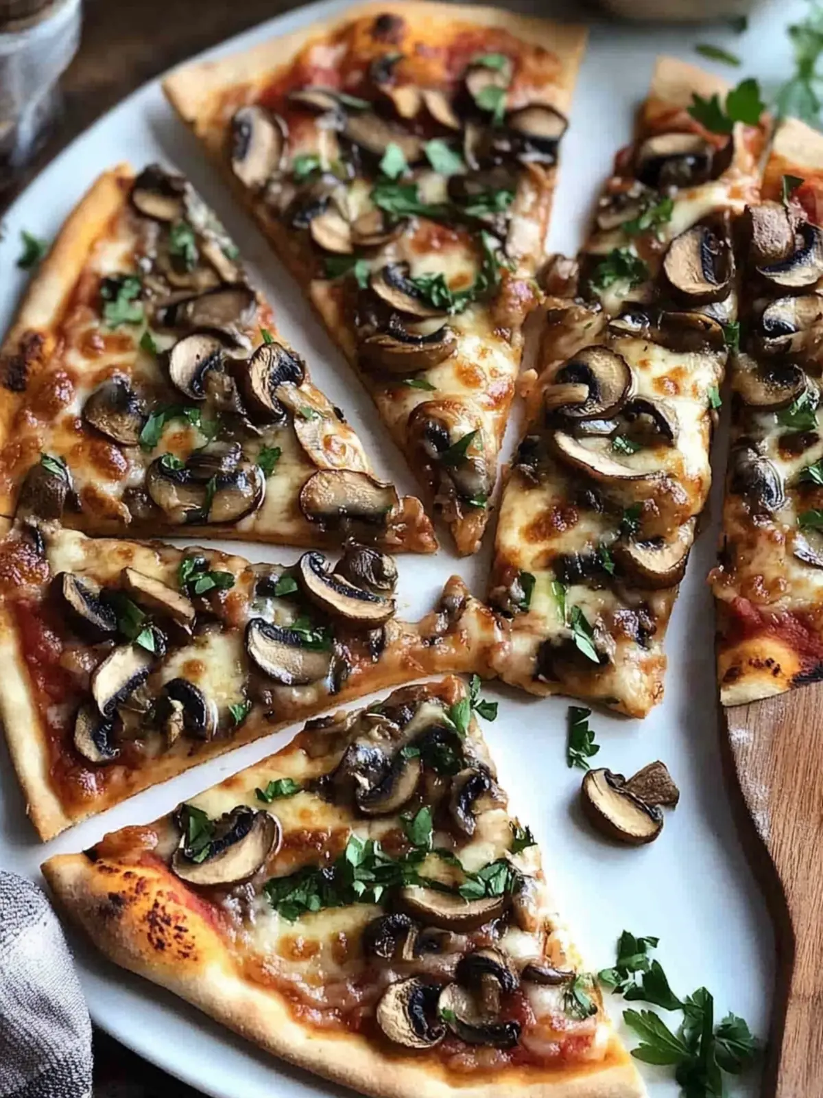 Vegan Mushroom Pizza with Bread Machine Pizza Dough