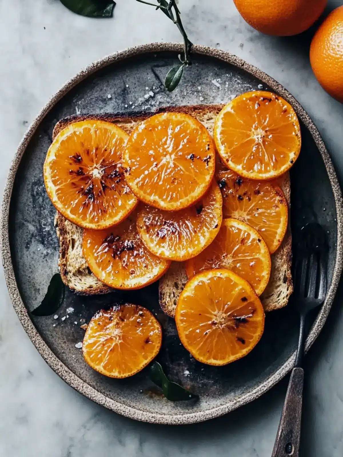 Charred Tangerines on Toast