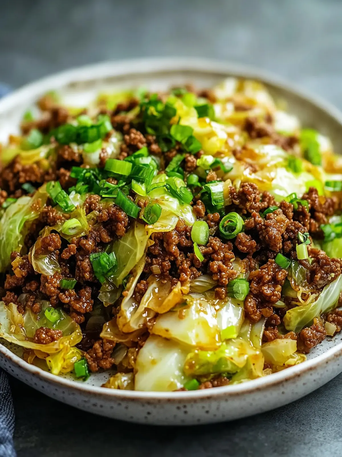 Low-Carb Mongolian Ground Beef and Cabbage