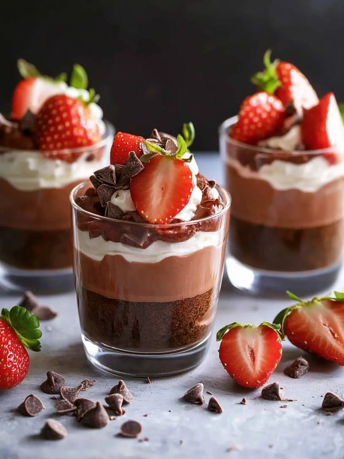 Strawberry Chocolate Mousse Cups