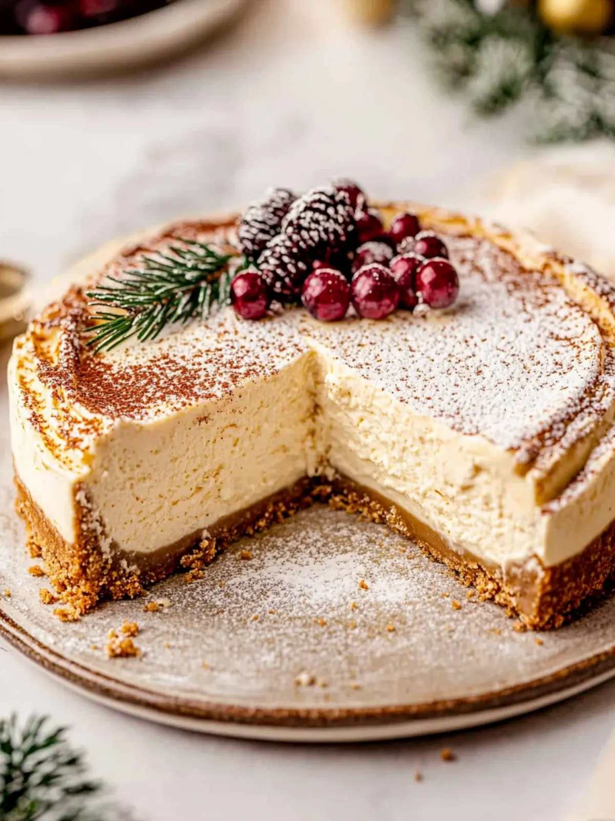 Eggnog cheesecake