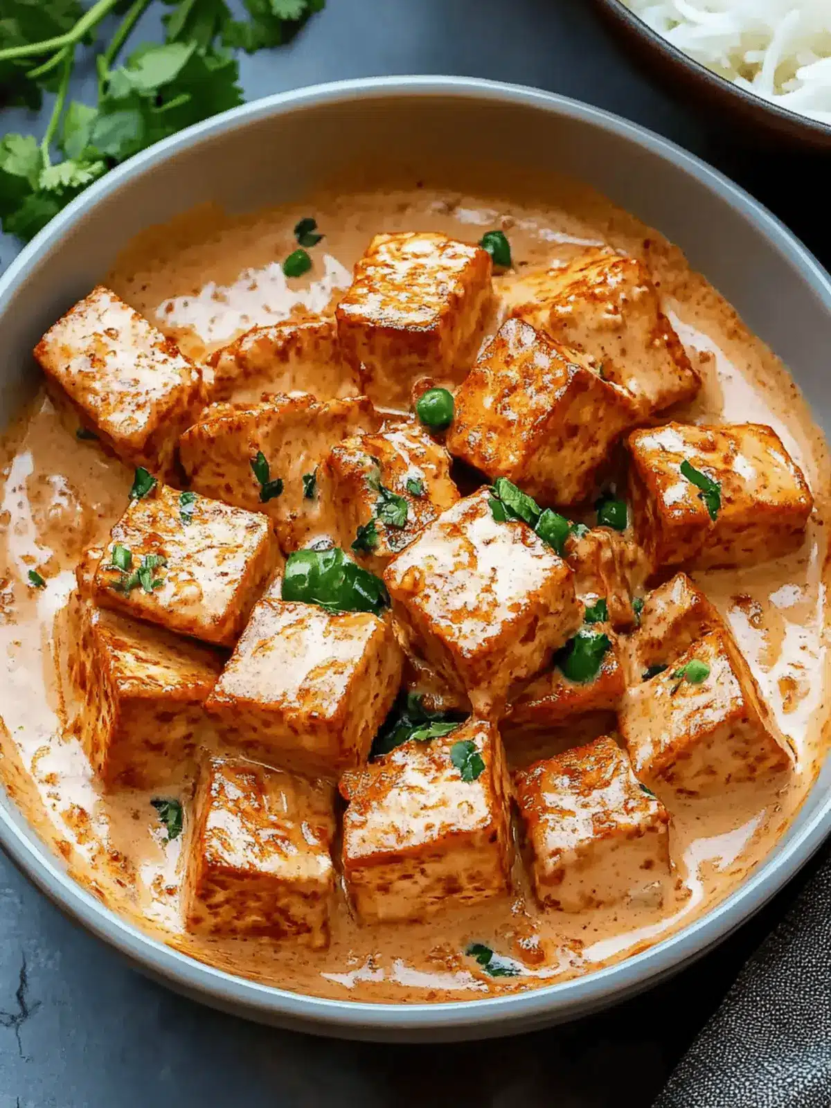 Spicy Tofu with Creamy Coconut Sauce