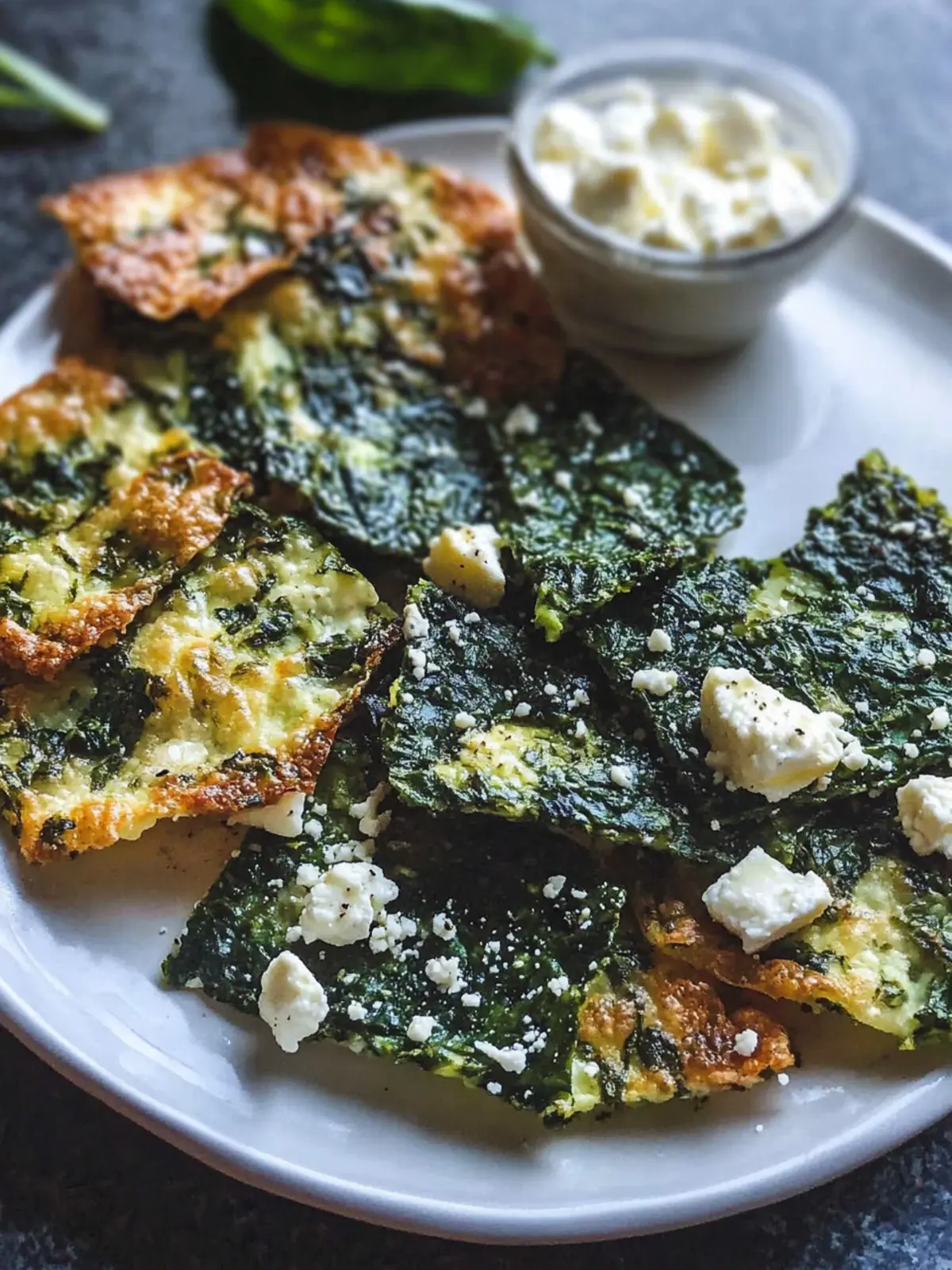 Mediterranean Spinach and Feta Cheese Crisps