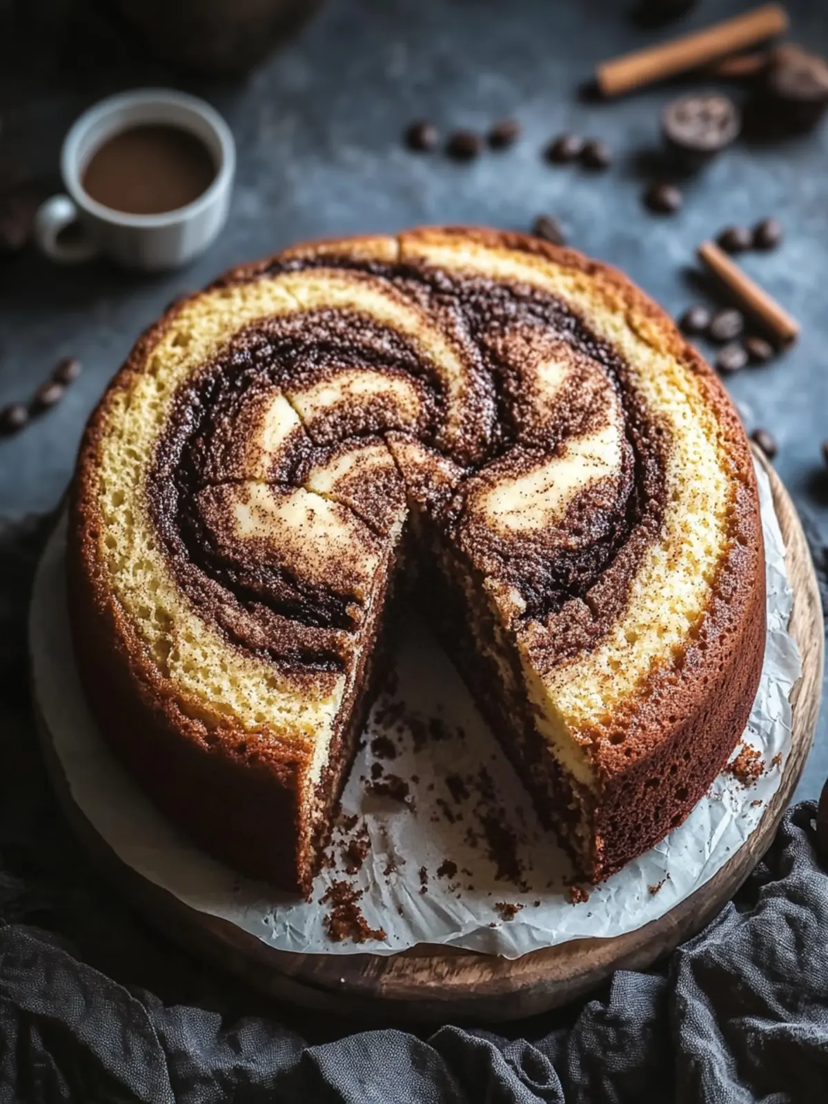 Warm Coffee Cinnamon Marble Cake