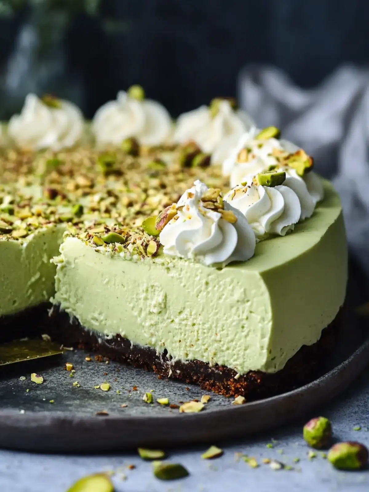 No Bake Pistachio Cheesecake