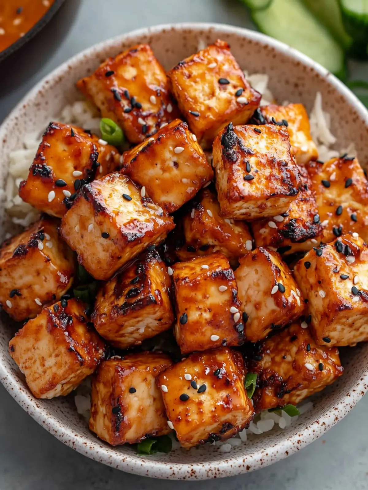 Air Fried Miso Sesame Tofu