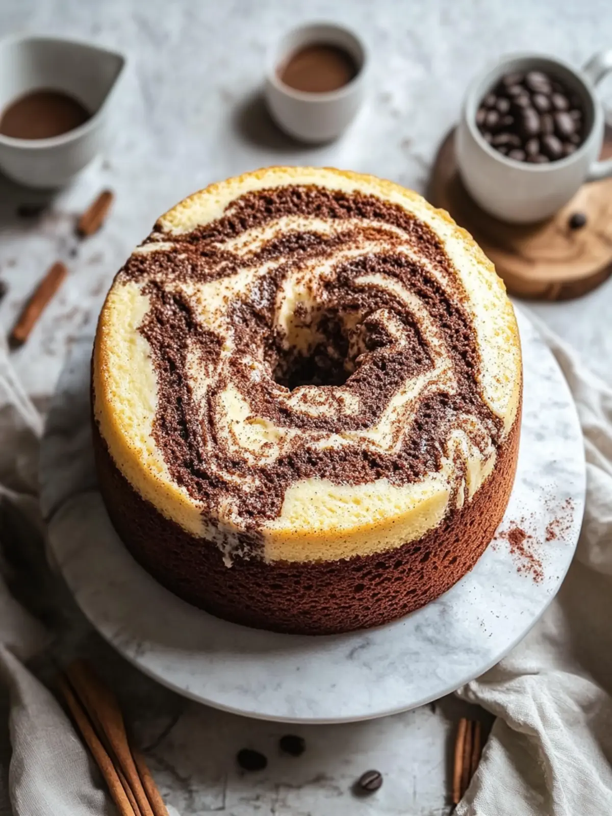 Warm Coffee Cinnamon Marble Cake