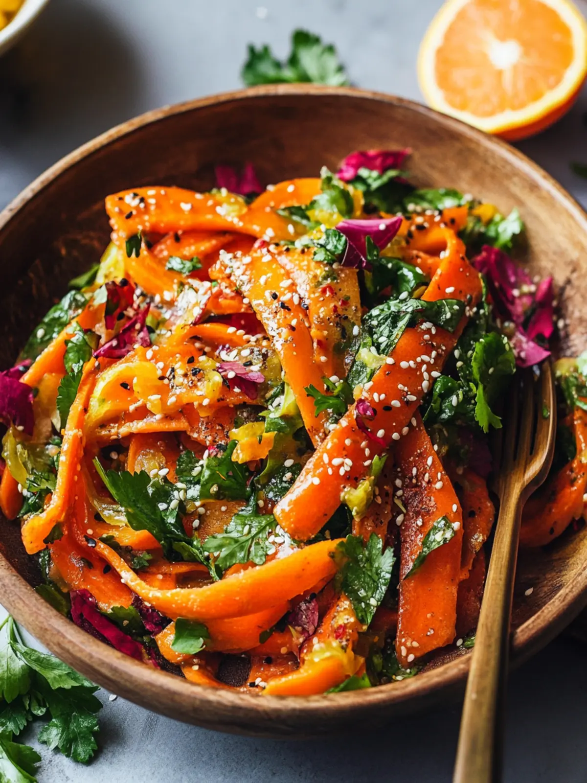 Carrot Salad with Citrus Miso-Ginger Dressing