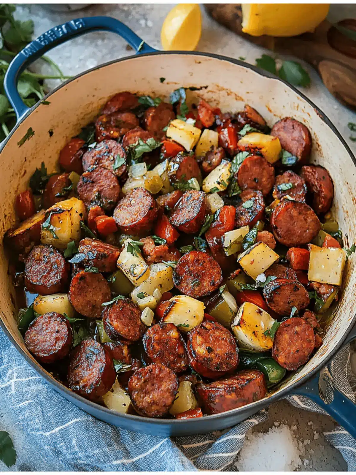Savor Summer Nights with Andouille Sausage Skillet Delight 3 Summer Sausage Skillet with Andouille Sausage