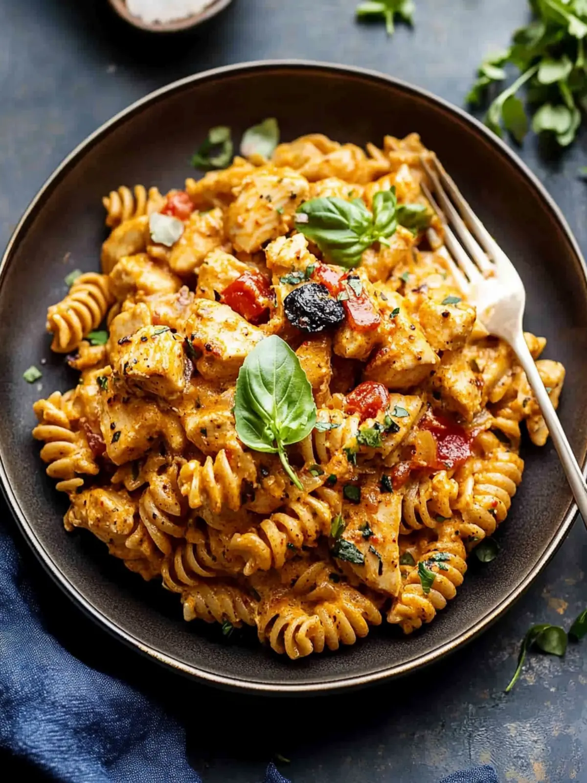 Lighter Creamy Cajun Chicken Pasta