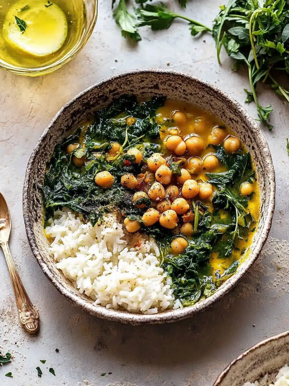 Herb and Chickpea Stew with Rice