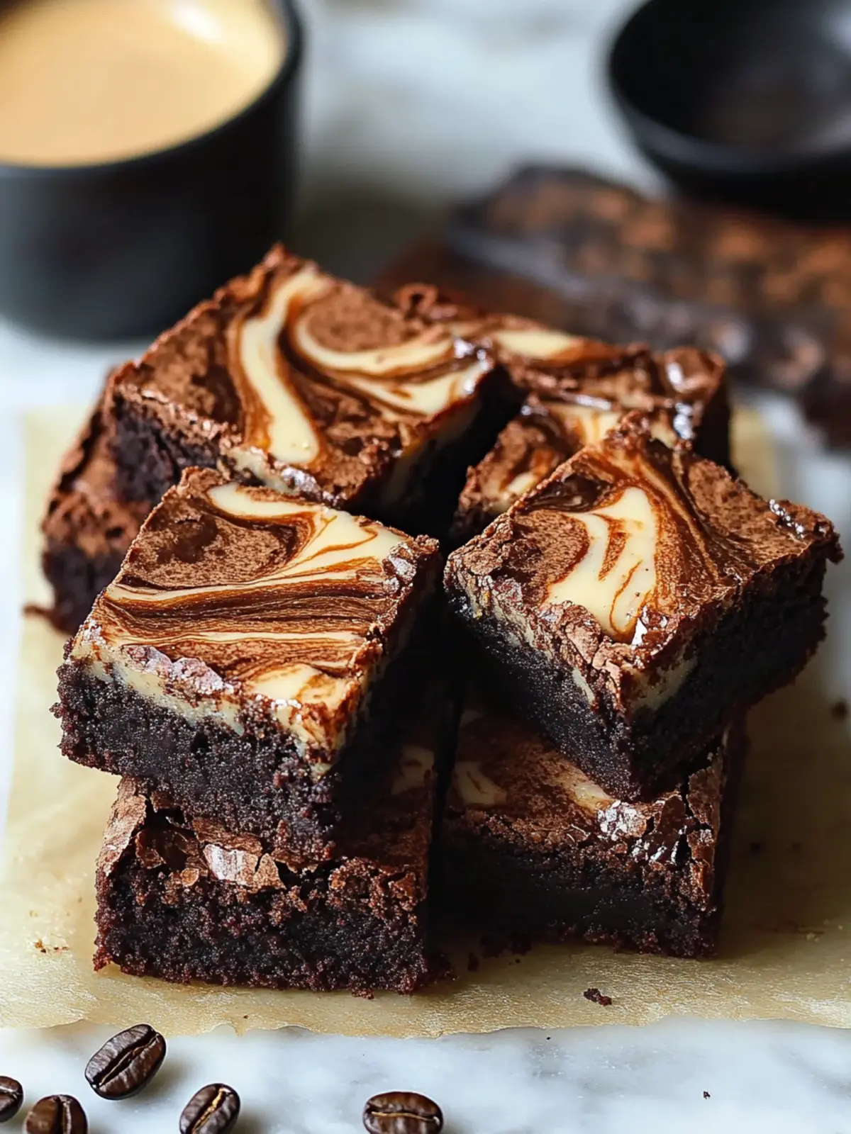Vietnamese Coffee Brownies with Condensed Milk Swirl