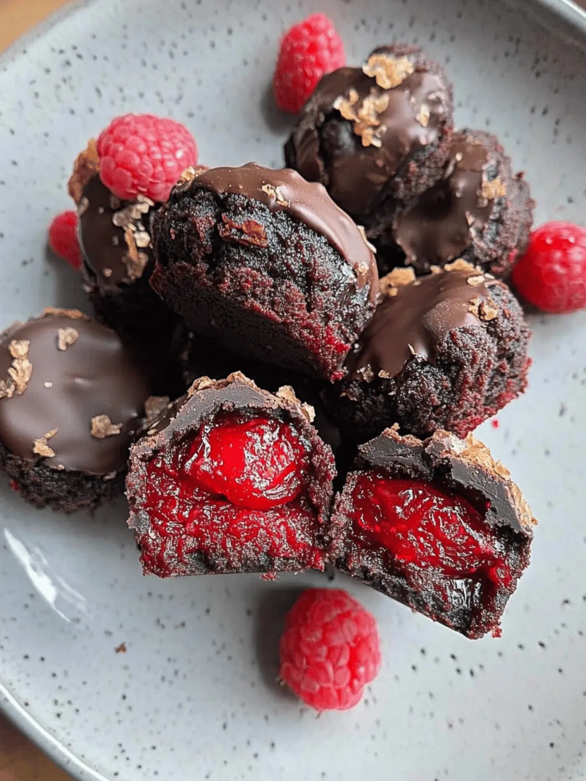 Raspberry Brownie Date Bites