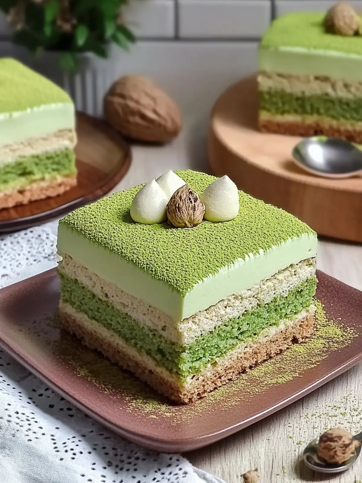 Eggless Matcha Tiramisu