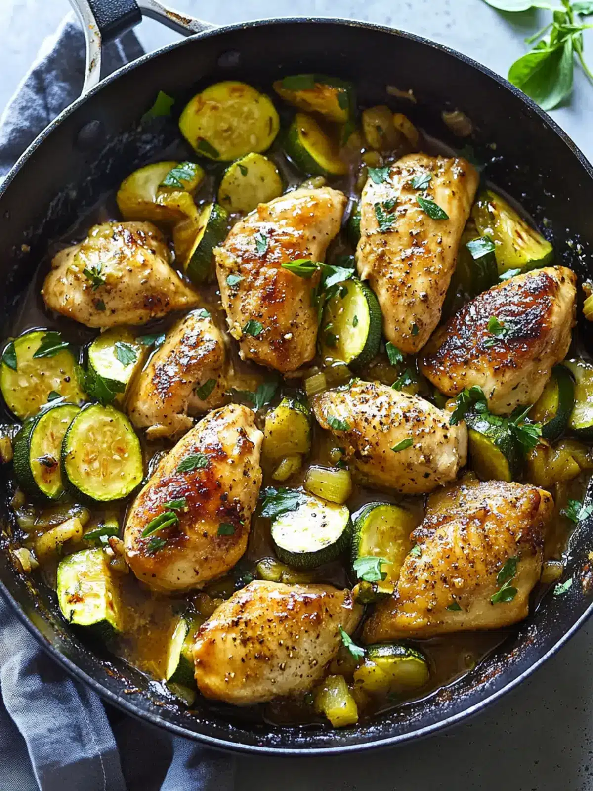 Honey Garlic Chicken and Zucchini Skillet