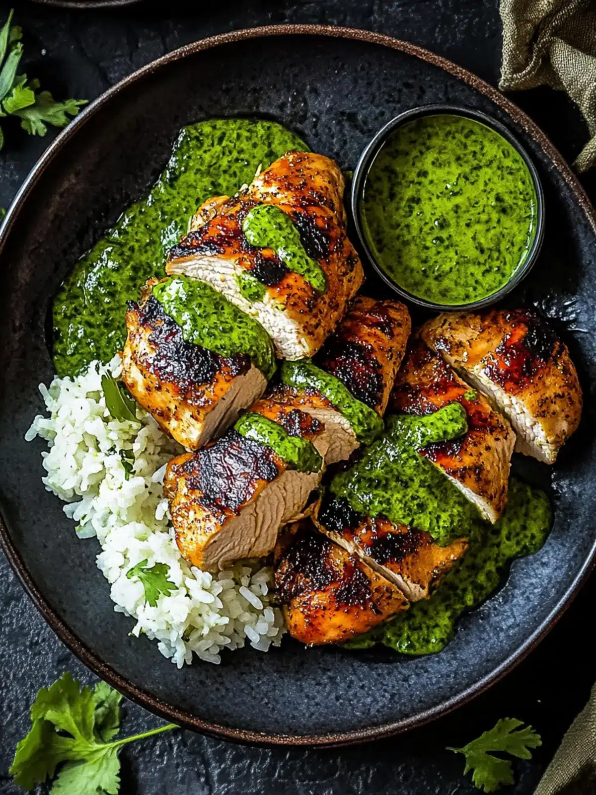Chicken with Green Sauce for Delicious Flavor