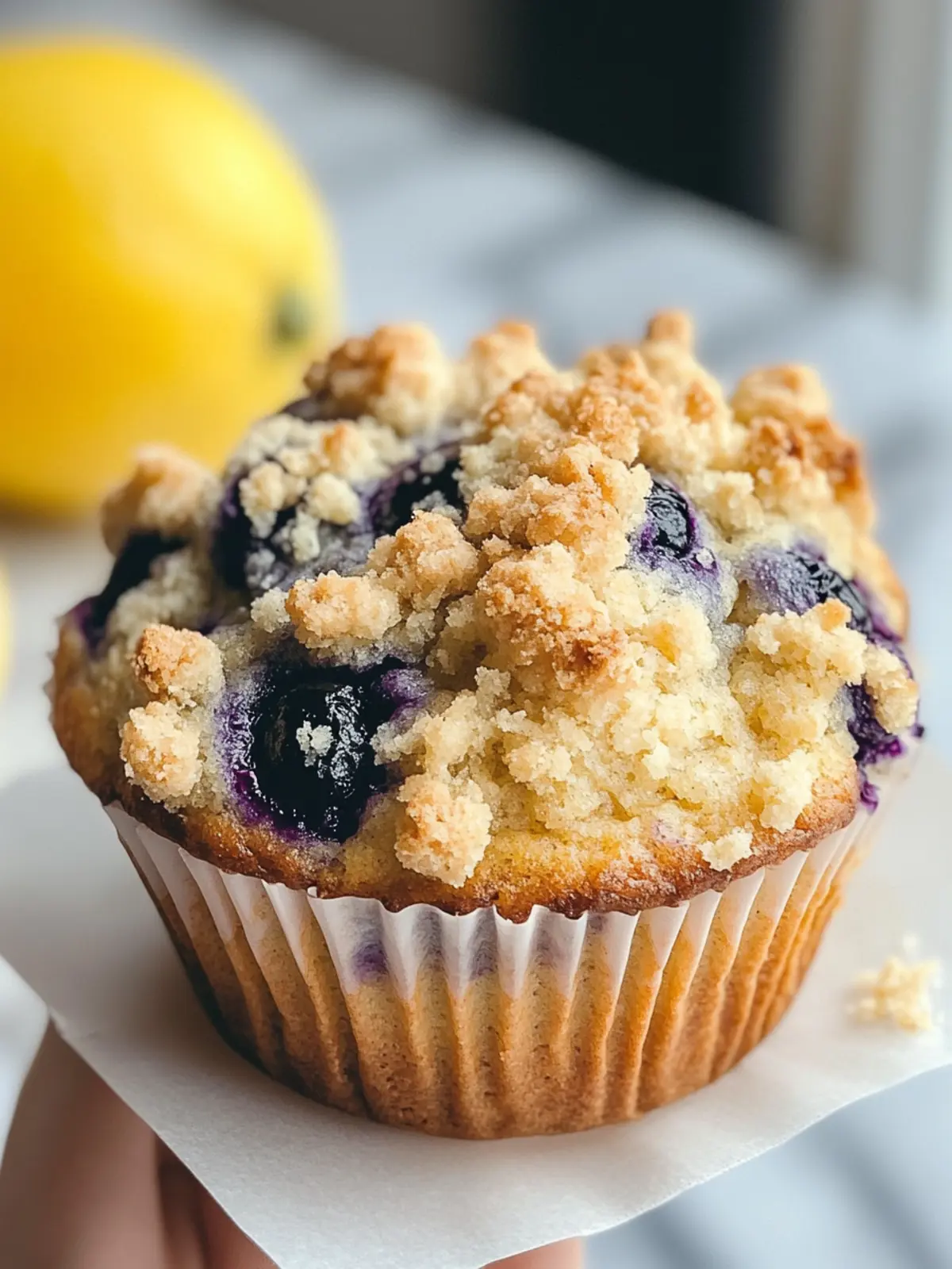 Blueberry & Lemon Crumble Muffins