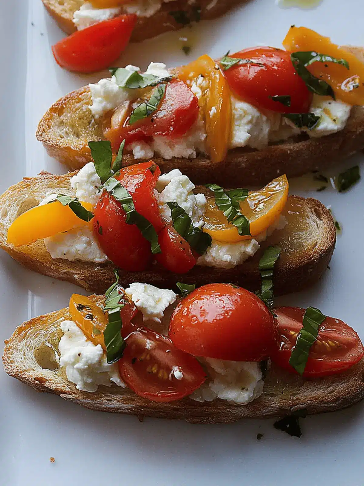 Tomato Crostini with Whipped Feta: Your Summer Flavor Fix 3 Tomato Crostini with Whipped Feta