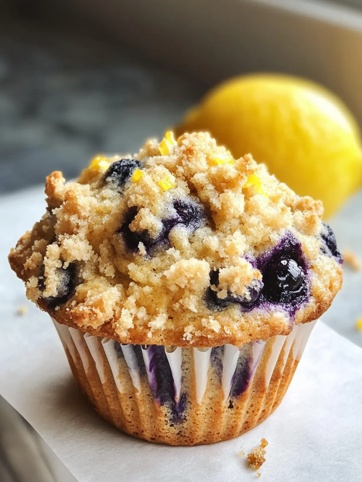 Blueberry & Lemon Crumble Muffins